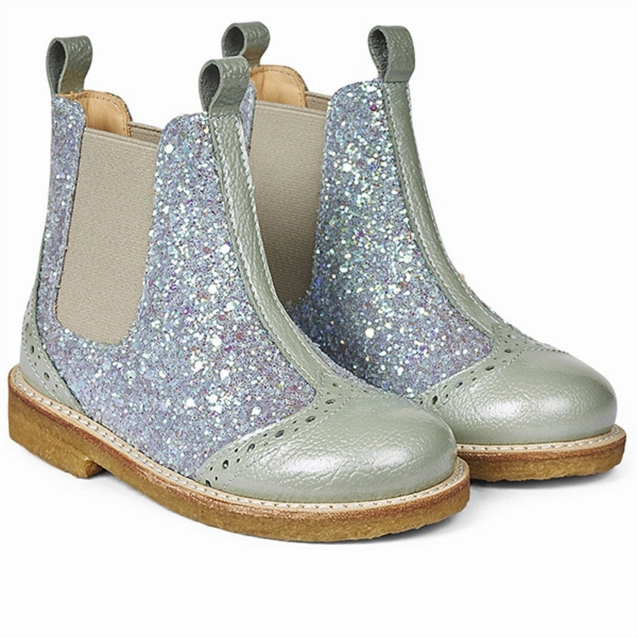 Angulus Chelsea St?Vlet W. Elastic Band Mint/Mint Glitter/Beige Live-Core