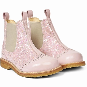 Vibe-Proof Sleek Routine Angulus Chelsea St?Vlet W. Elastic Band Rose/Rose Glitter/Beige