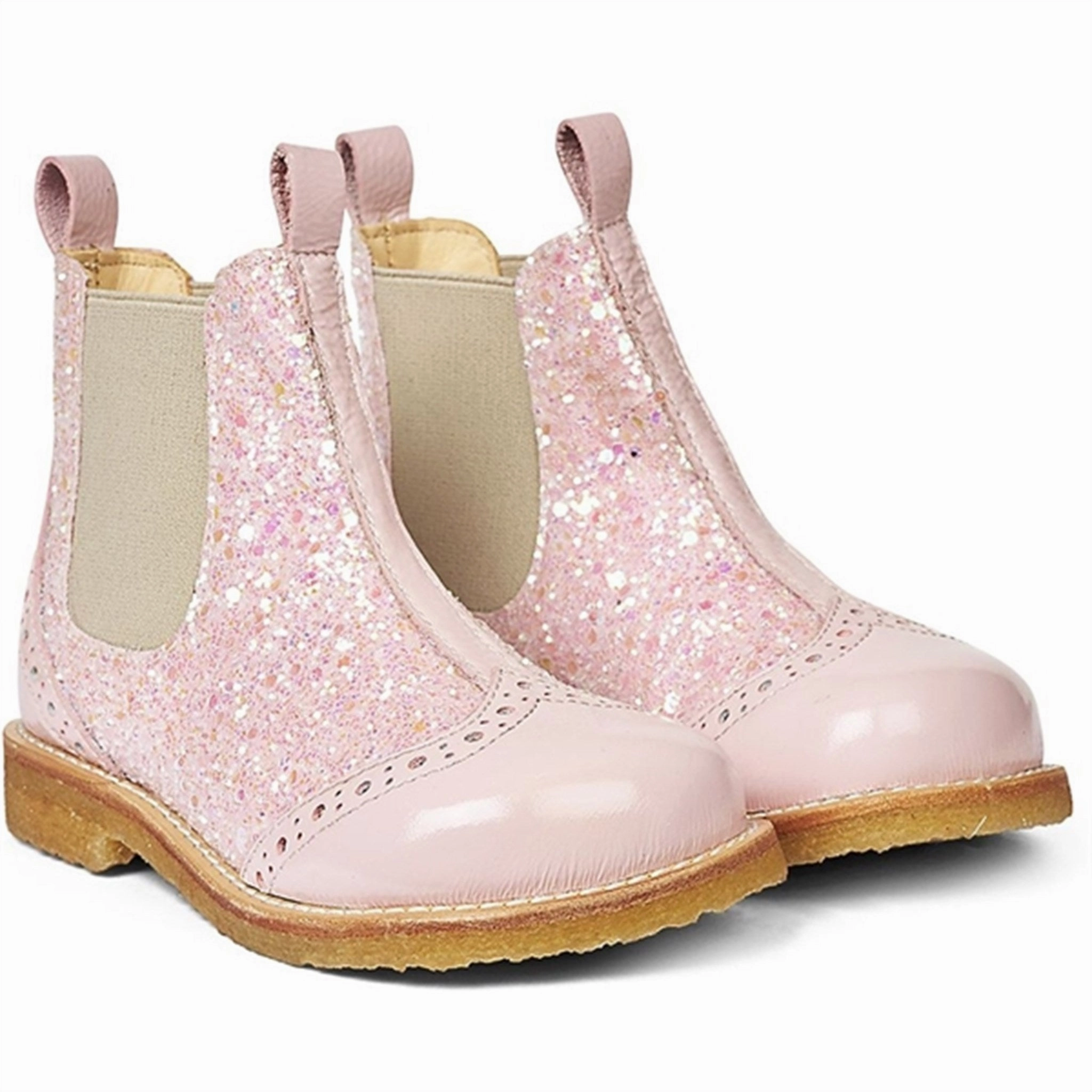 Vibe-Proof Sleek Routine Angulus Chelsea St?Vlet W. Elastic Band Rose/Rose Glitter/Beige