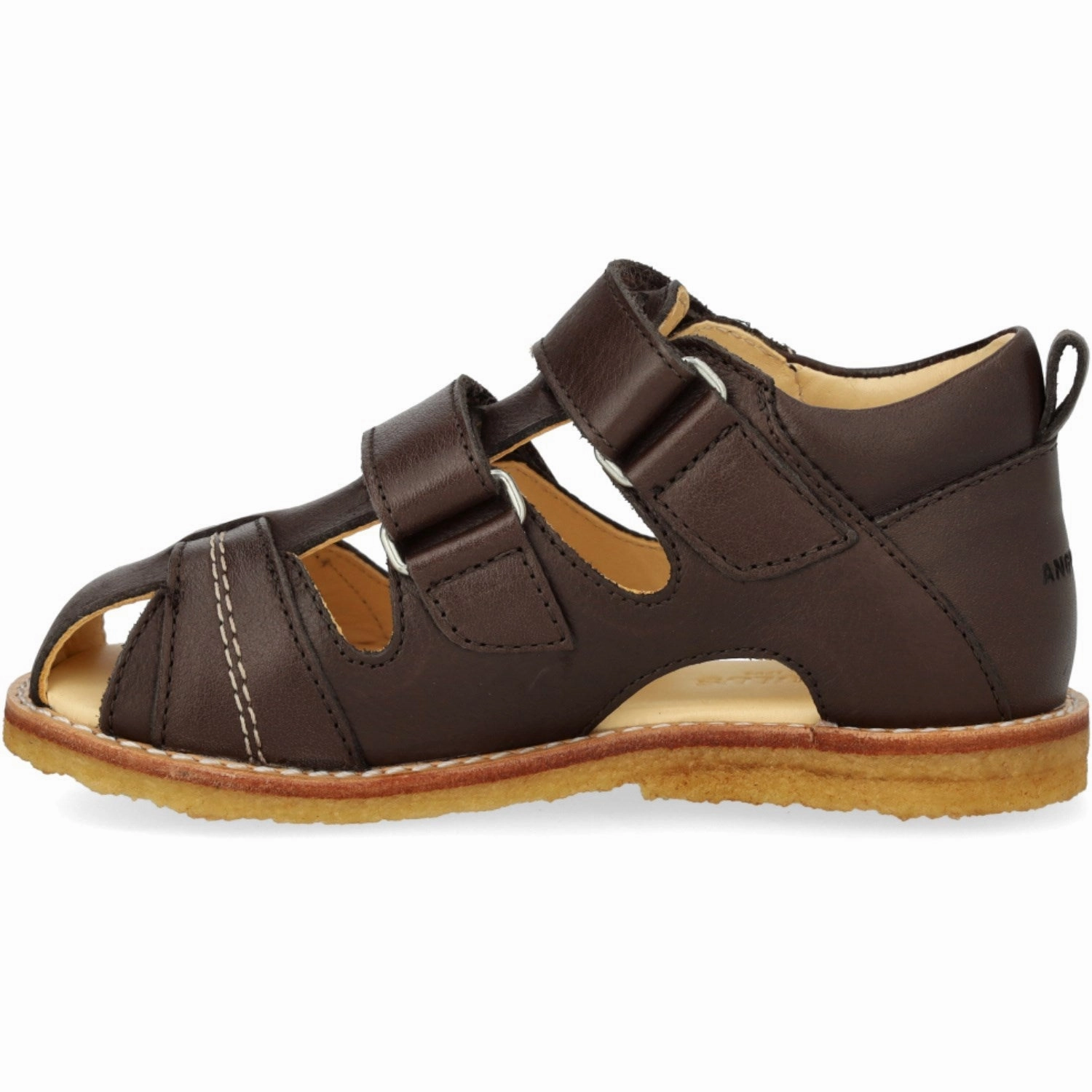Angulus Dark Brown Beginner Sandal Med Velcro Closure Design In Motion