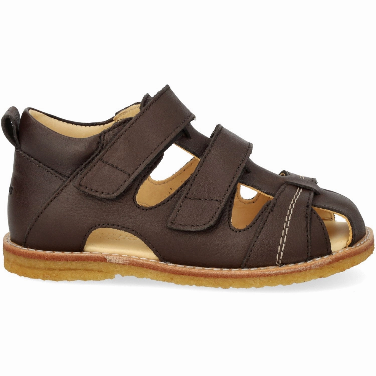 Angulus Dark Brown Beginner Sandal Med Velcro Closure Movement Readywear