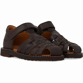 Angulus Dark Brown Braided Leathersandal Optimized Form Crafted To Move