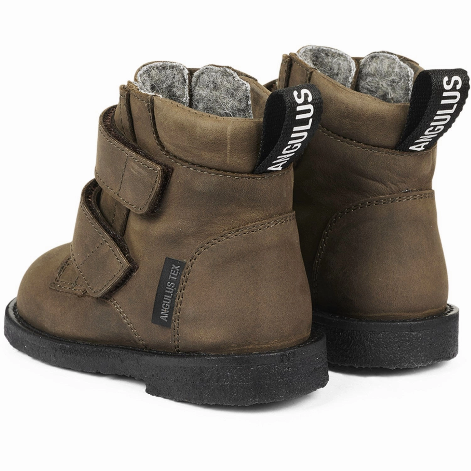 Angulus Dark Olive Beginner Tex Boot With Logo Tape And Velcro Closure Modern Utility Bold By Design