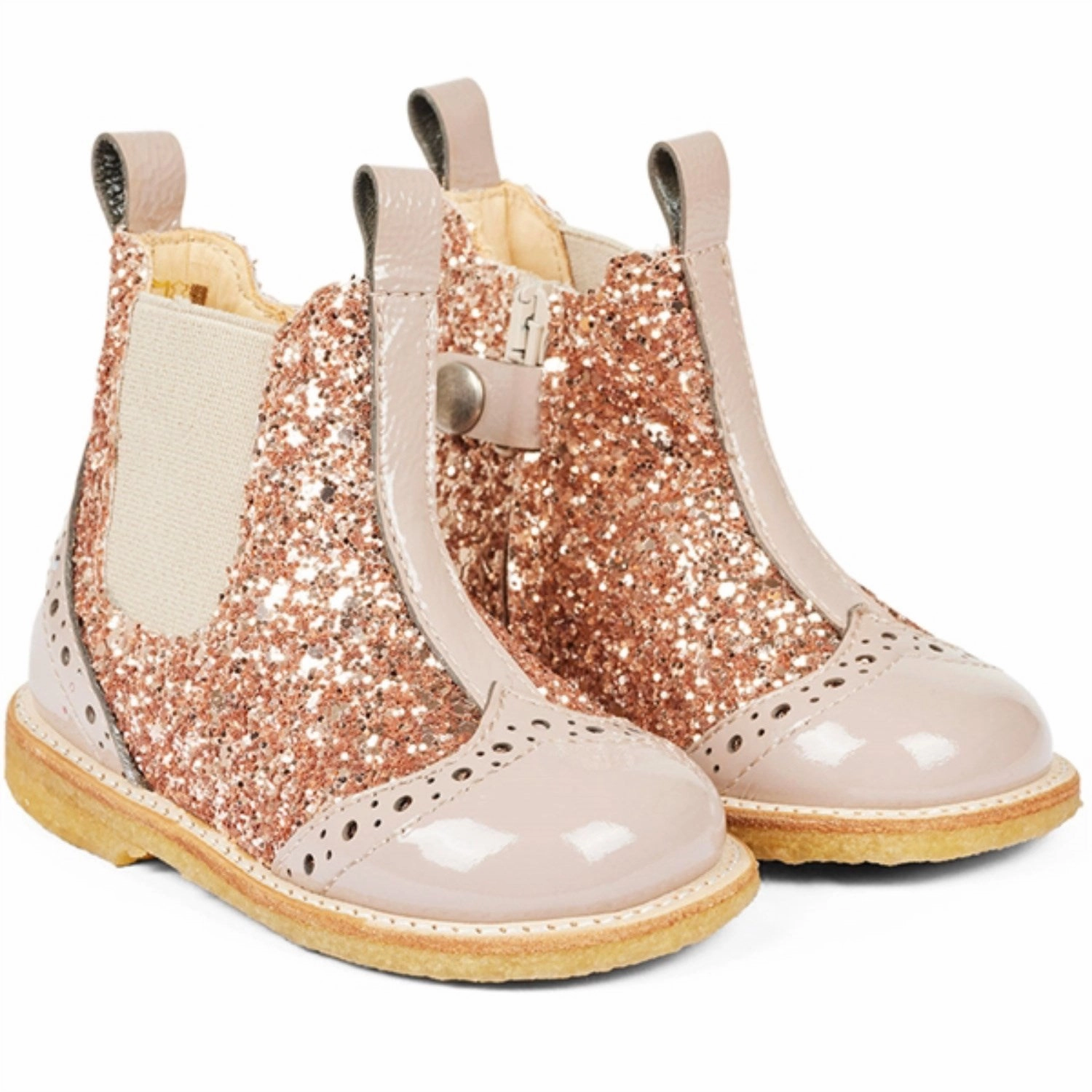 Edge And Ease Go-Mode Daily Angulus Dusty Almond/Maple Glitter/Elastic Classic Chelsea Glitter Boot
