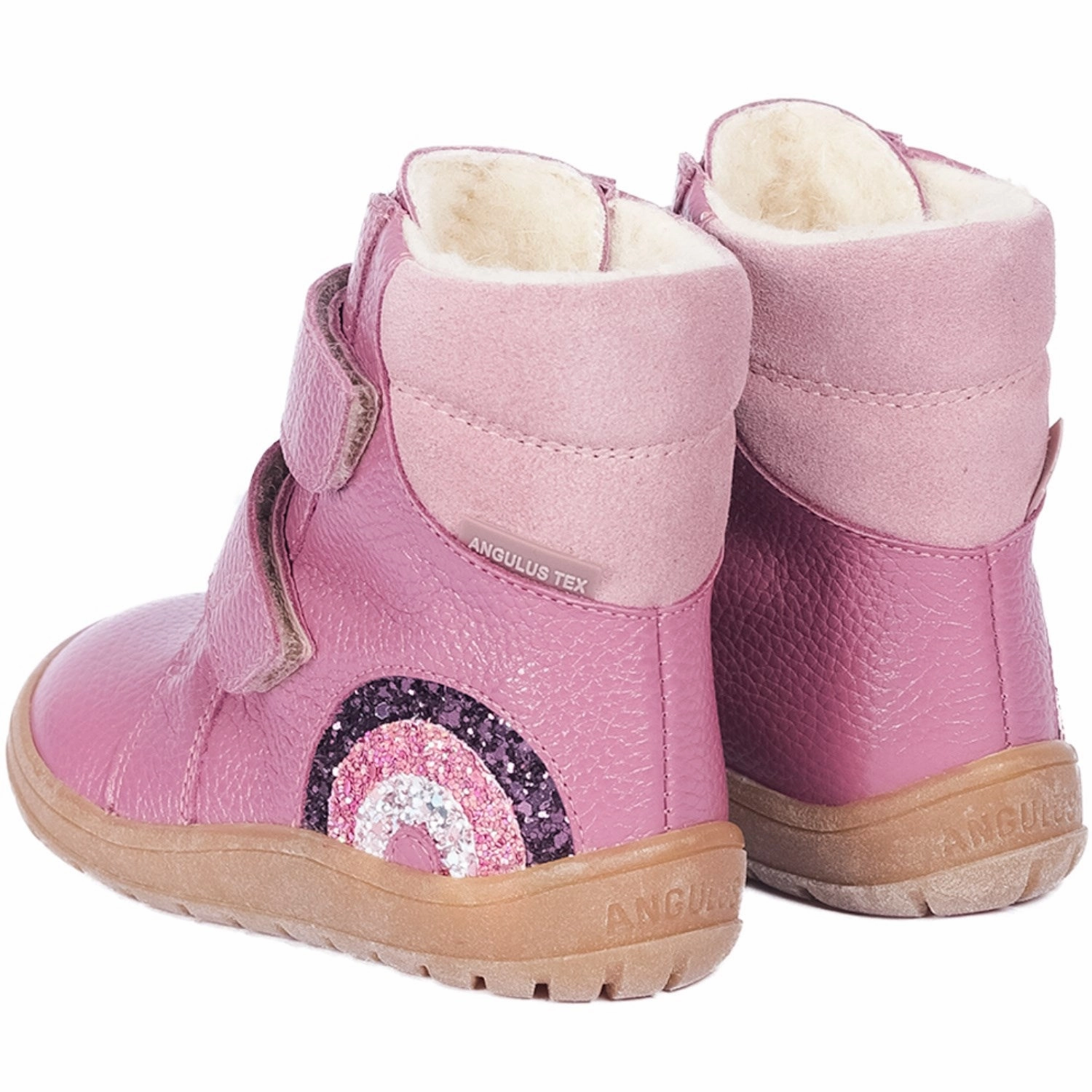 Clean Profile Daily Shift Angulus Heather/Mauve/Glitter Tex Boot With Sparkling Glitter Rainbow