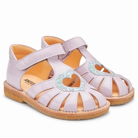 Angulus Hjerte Sandal W. Velcro Light Lilac/Mint Glitter Layer Smart Dynamic Essentials