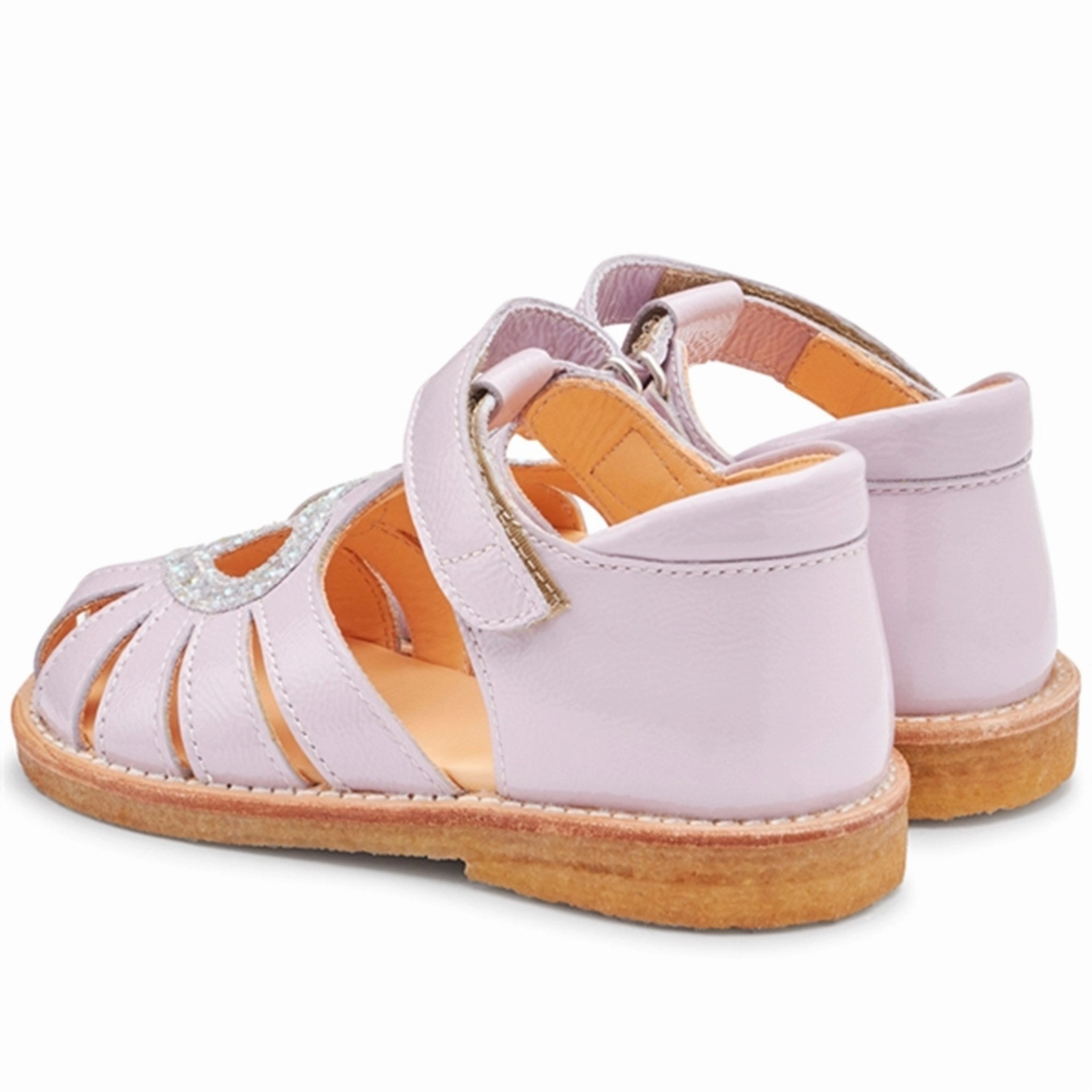 Urban Flowwear Angulus Hjerte Sandal W. Velcro Light Lilac/Mint Glitter