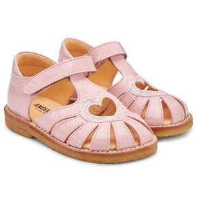 Bold Details Angulus Hjerte Sandal W. Velcro Rose/Rose Glitter