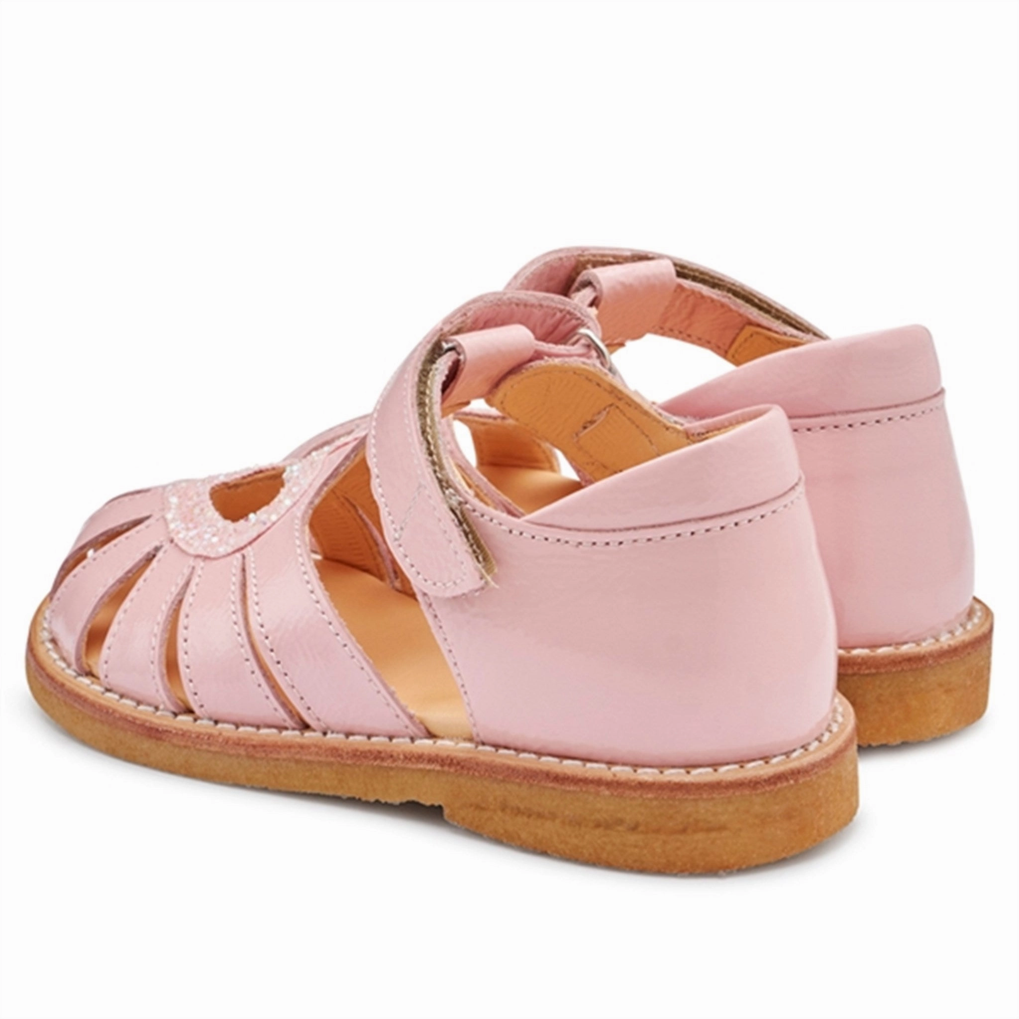 Purpose-Led Modern Momentum Angulus Hjerte Sandal W. Velcro Rose/Rose Glitter
