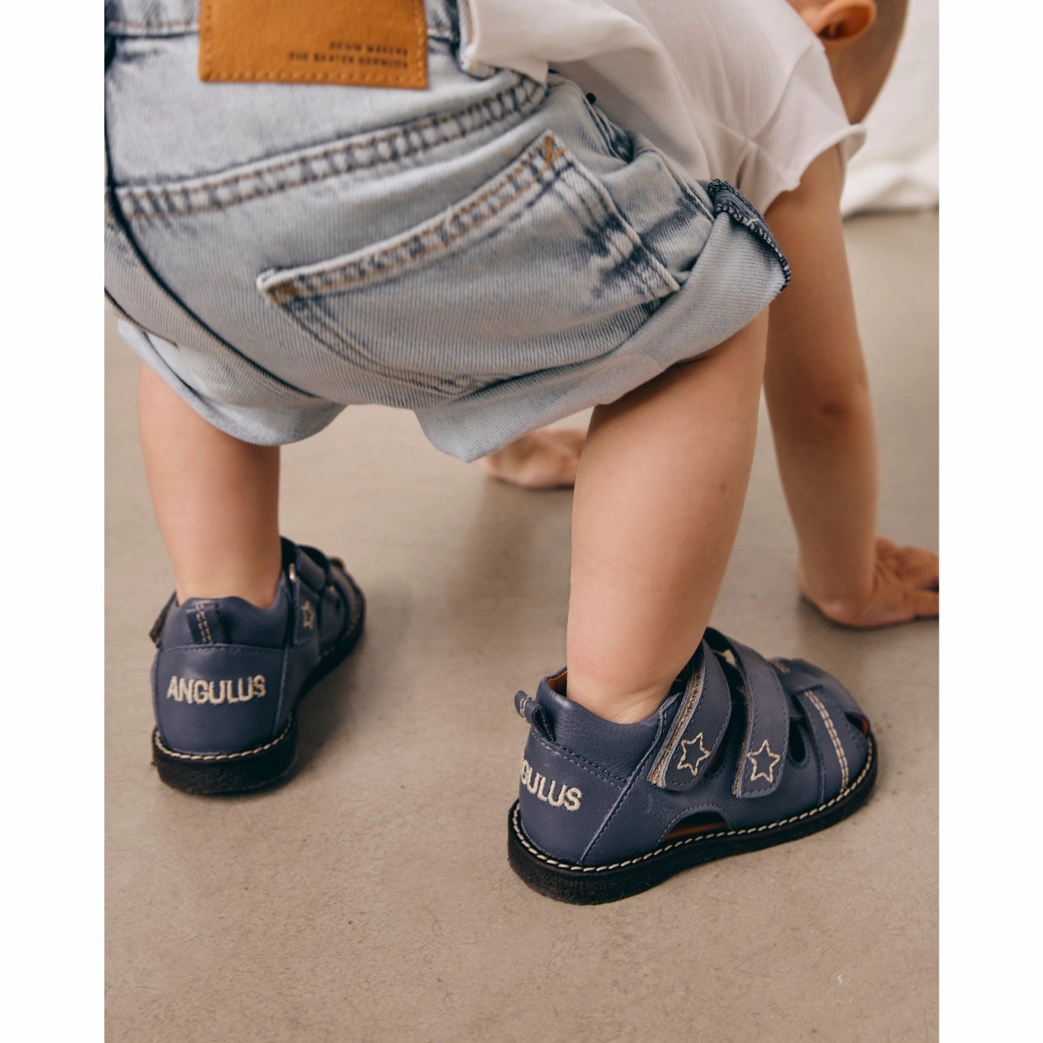 Angulus Indigo Sandal Med Stjernebroderi Lifestyle Architecture