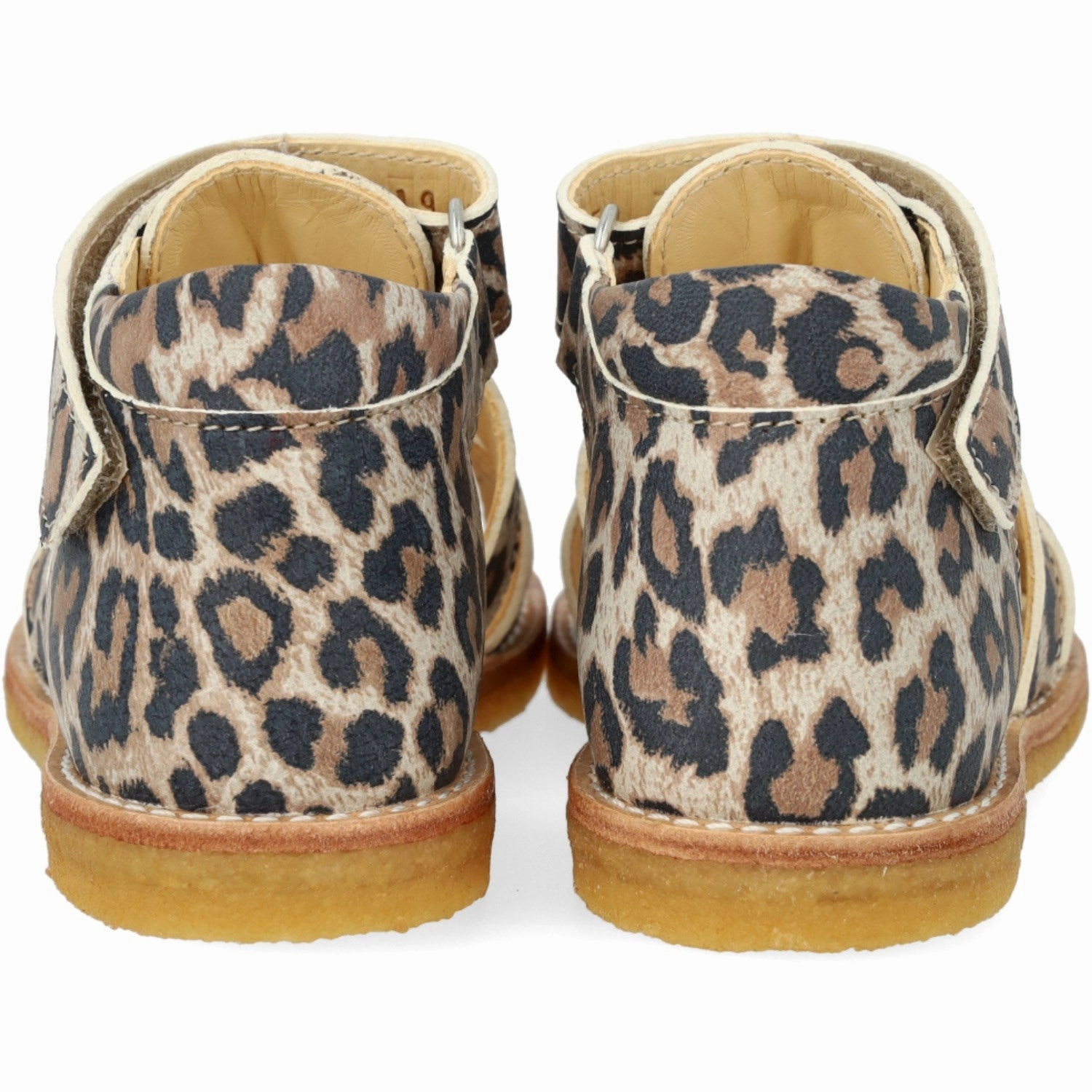 Angulus Leopard Suede Beginner Sandal Med Velcro Closure Calm In Motion