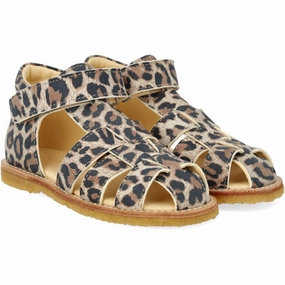 Angulus Leopard Suede Beginner Sandal Med Velcro Closure Ease-Ready