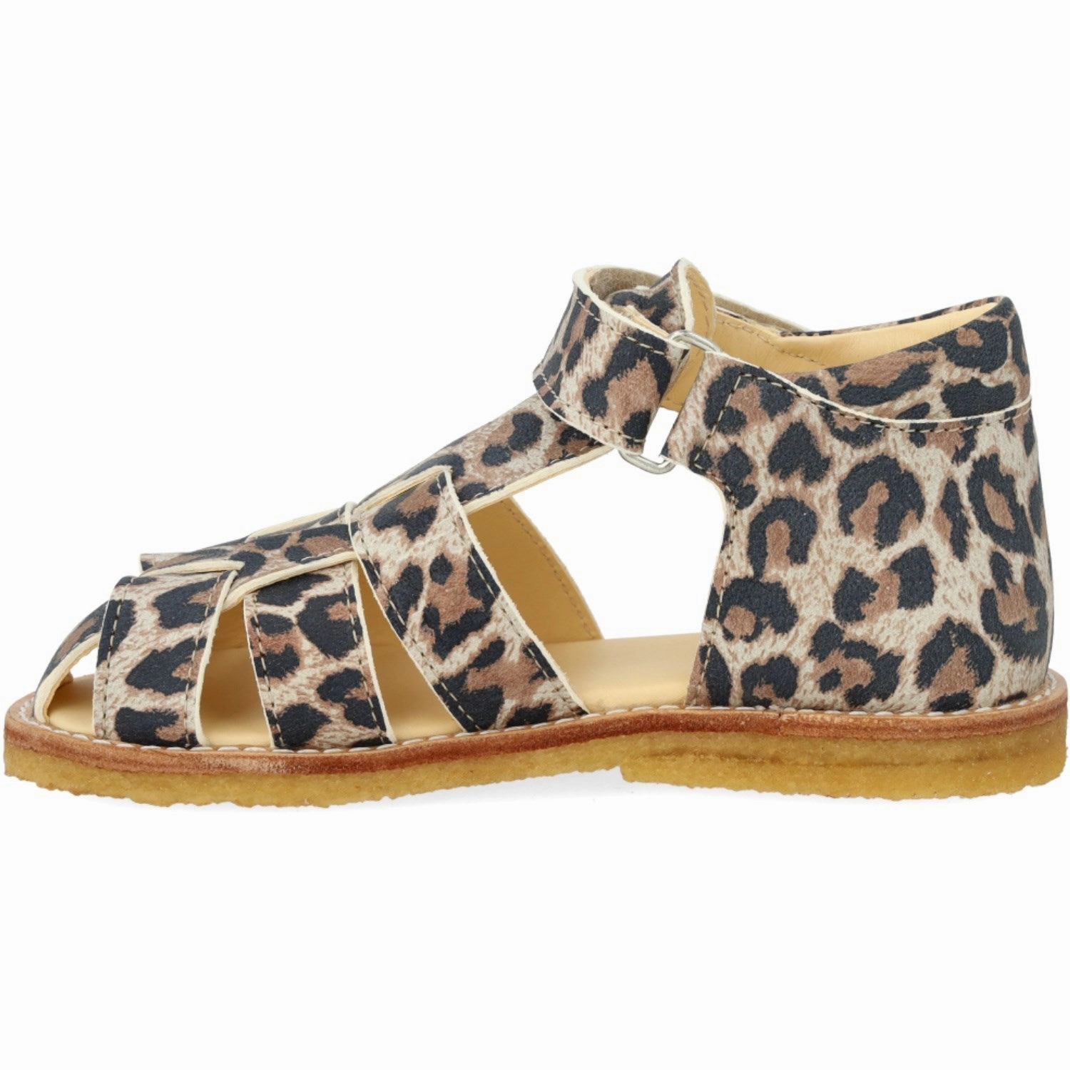 Redefining Casual Seasonal Updates Angulus Leopard Suede Beginner Sandal Med Velcro Closure