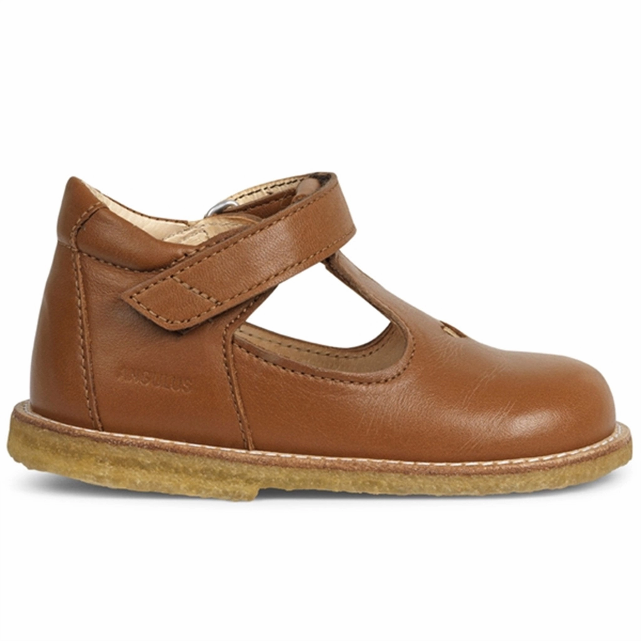 Hybrid Aesthetic Angulus Mary Jane Shoes W. Heart And Velcro Cognac 3267-101-1545