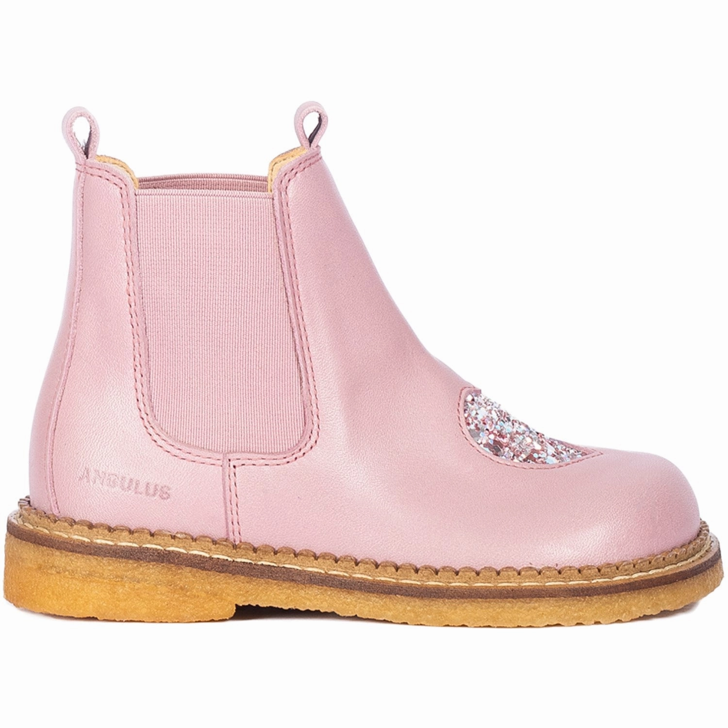 Motion-Wear Daily Angulus Mauve/Mauve Glitter Chelsea Heart Boot