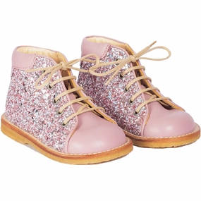 Angulus Mauve/Mauve Glitter Classic Beginner Lace Up With Sparkling Glitter Flow-Wear Future Cool Fitwear