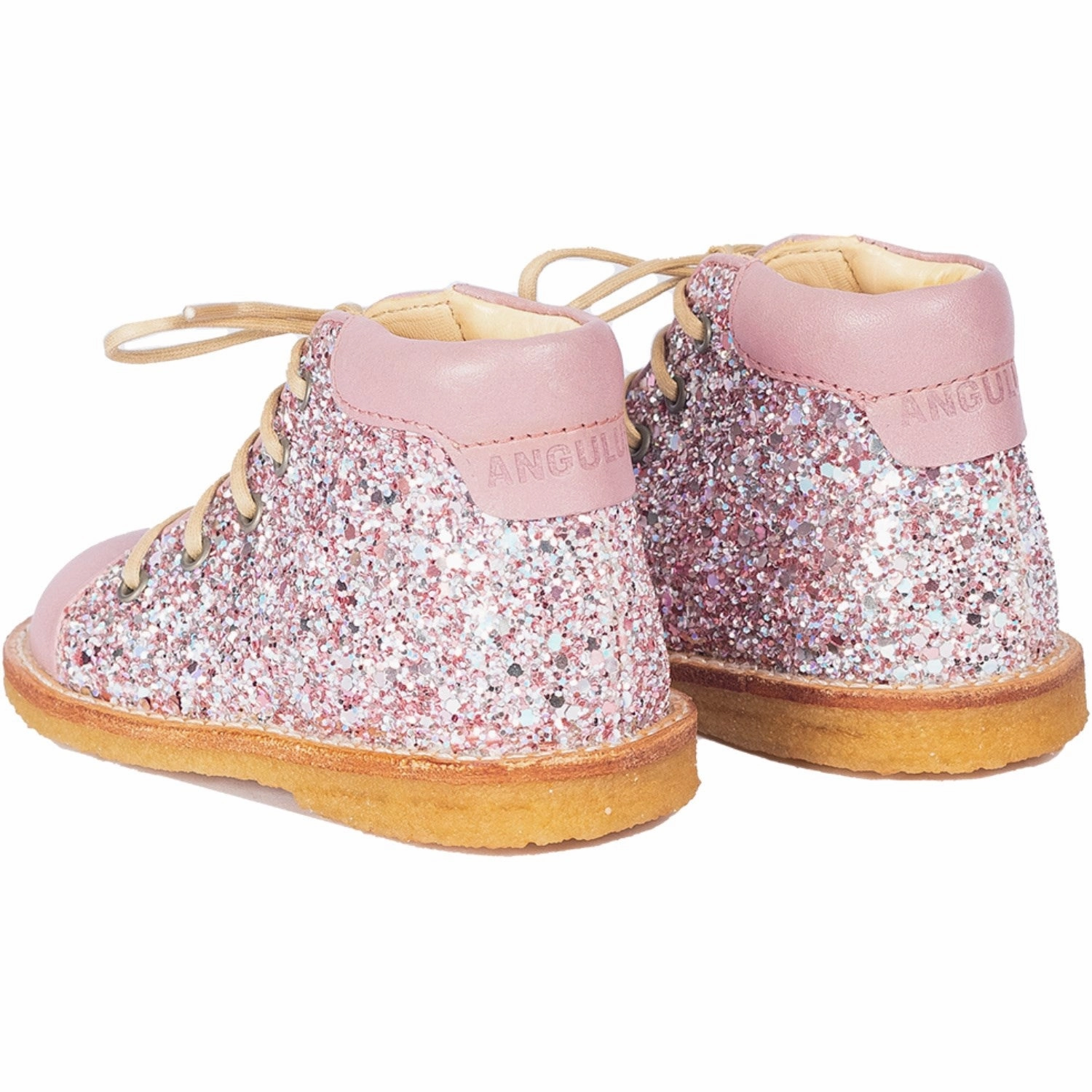 Angulus Mauve/Mauve Glitter Classic Beginner Lace Up With Sparkling Glitter Chill-Crafted Life, Simplified
