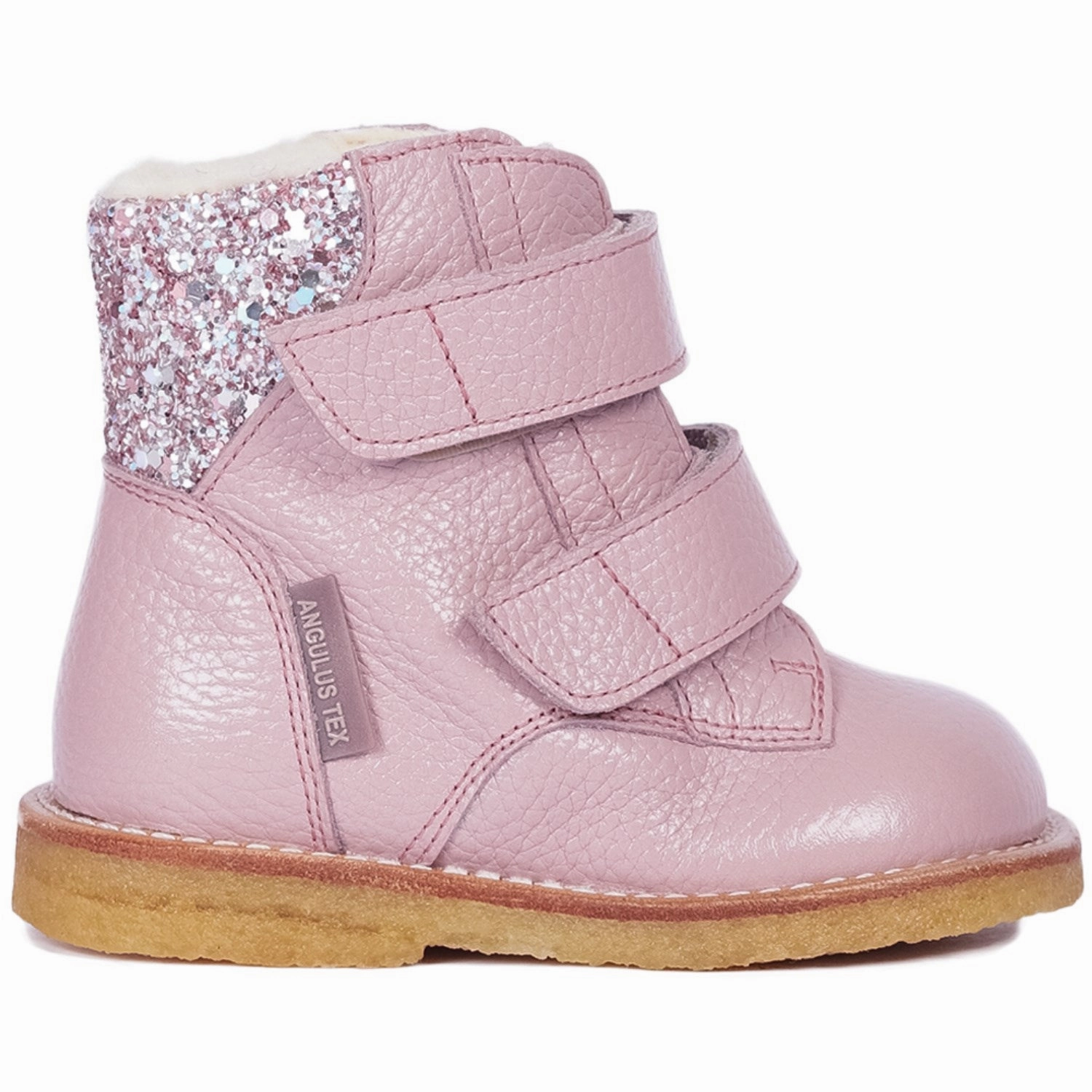 Lightweight Presence Angulus Mauve/Mauve Glitter Tex-Boot Med Glitter Og Velcro Closure