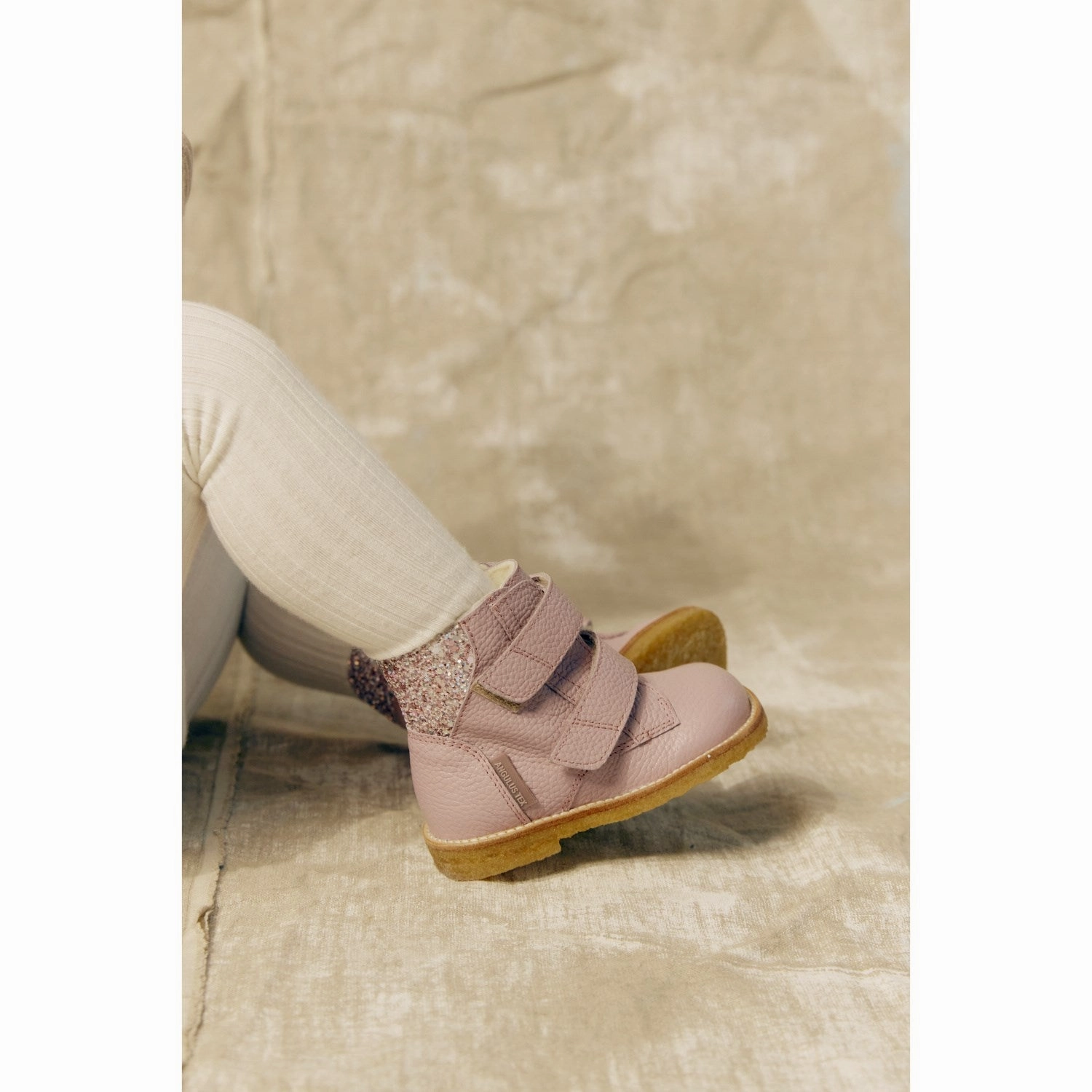 Angulus Mauve/Mauve Glitter Tex-Boot Med Glitter Og Velcro Closure Day-Built