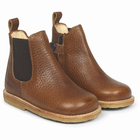 Angulus Medium Brown Classic Chelsea Boot With Elastic And Zipper Form-Centered Smart And Simple
