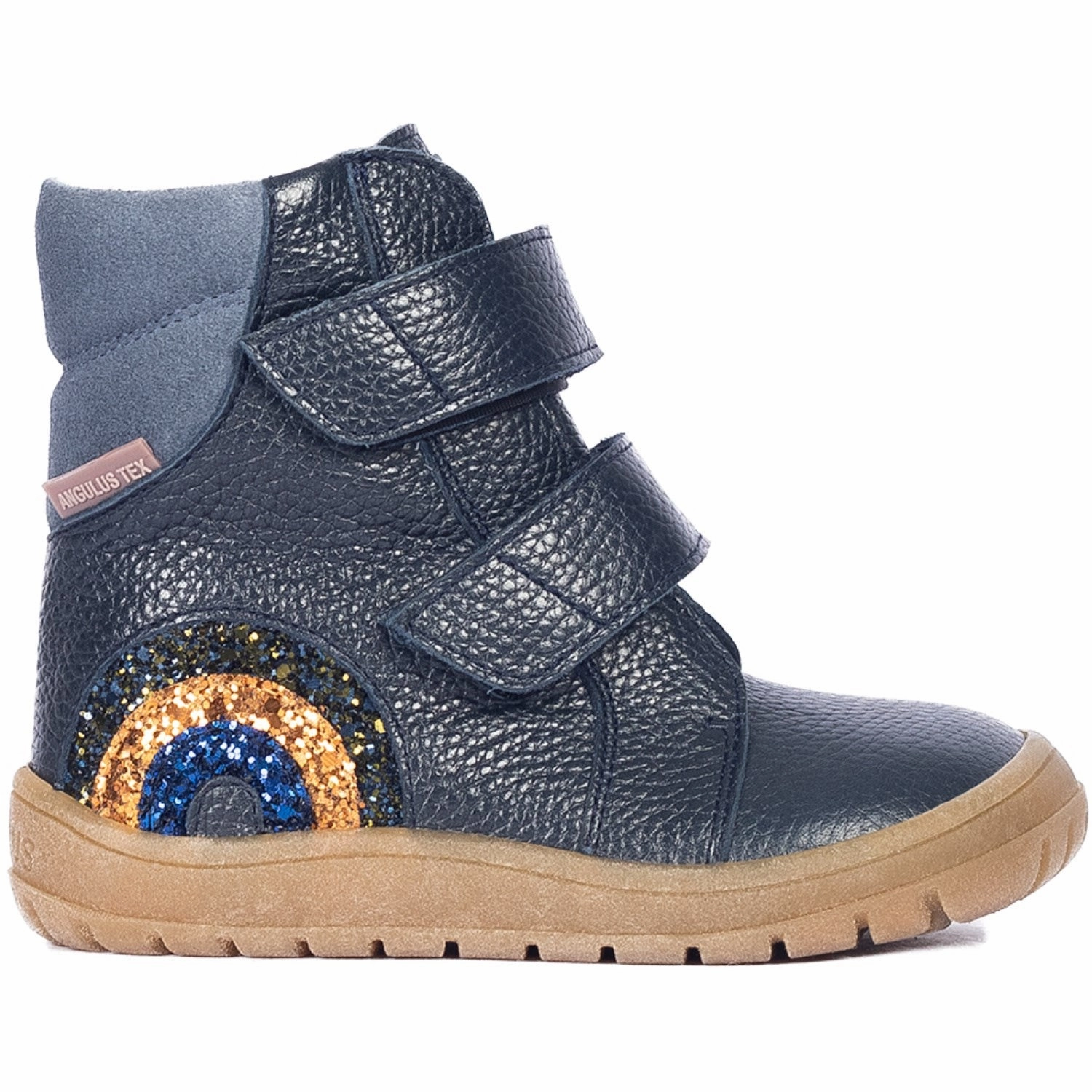 Angulus Navy/Blue Fog/Glitter Tex Boot With Sparkling Glitter Rainbow Versatile Pulse Bold By Design