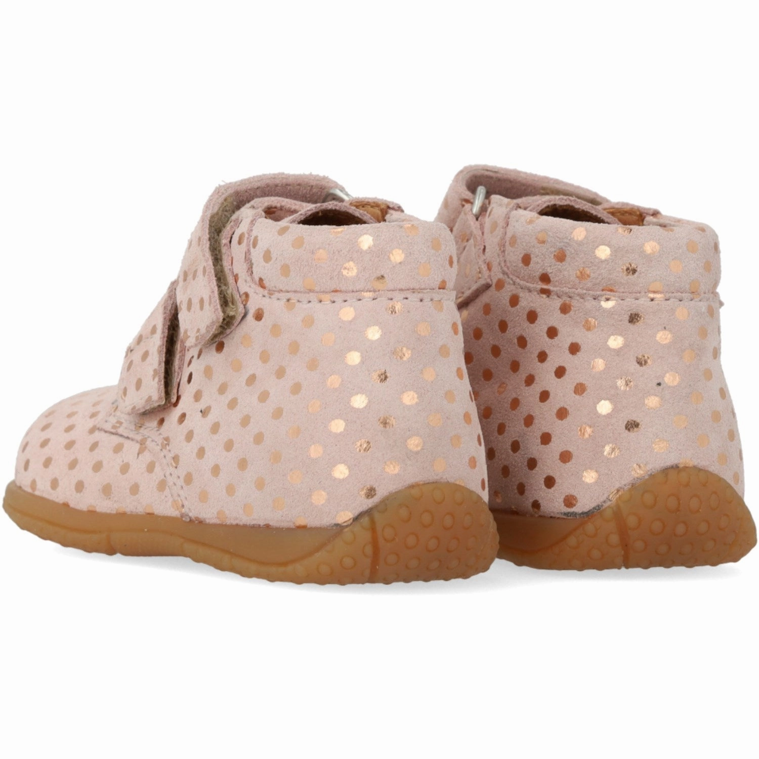 Angulus Rose Copper Dots Child'S First Shoe Authentic Motion