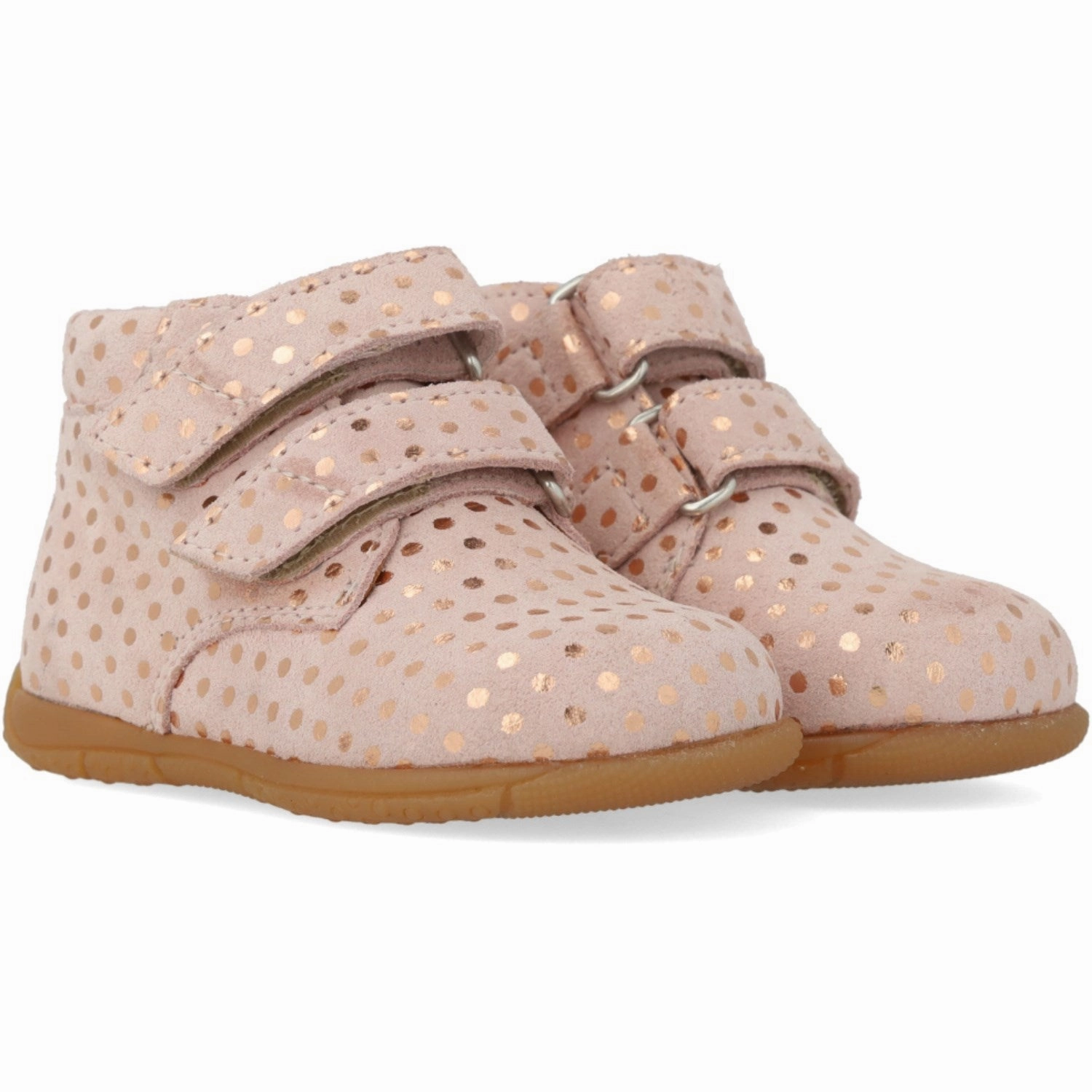 Angulus Rose Copper Dots Child'S First Shoe Daily Wear Core Pulse