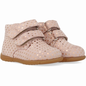 Angulus Rose Copper Dots Child'S First Shoe Daily Wear Core Pulse