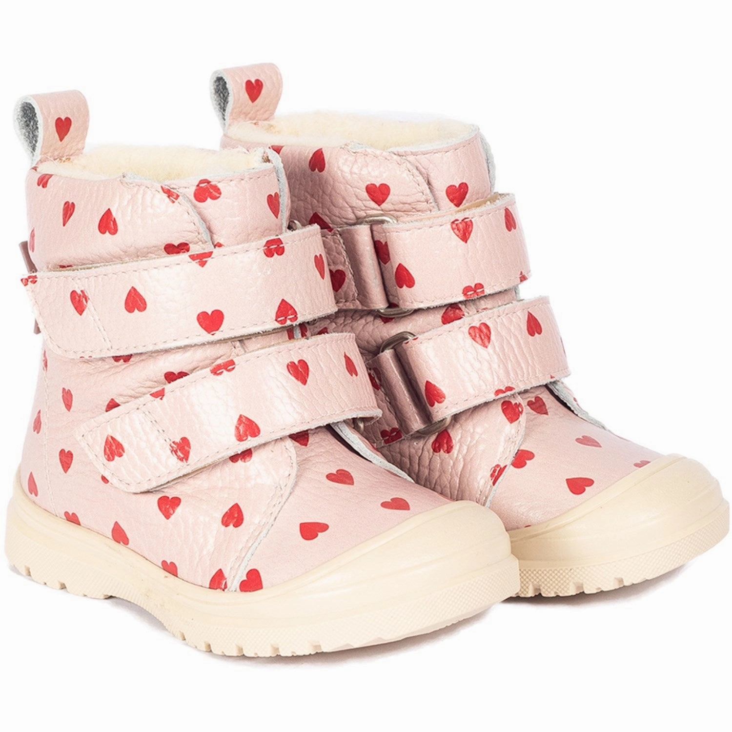 Quiet Design Layer Logic Angulus Rose Hearts Tex-Leatherst?Vle Med Merino Woolfoer Og Hjerteprint