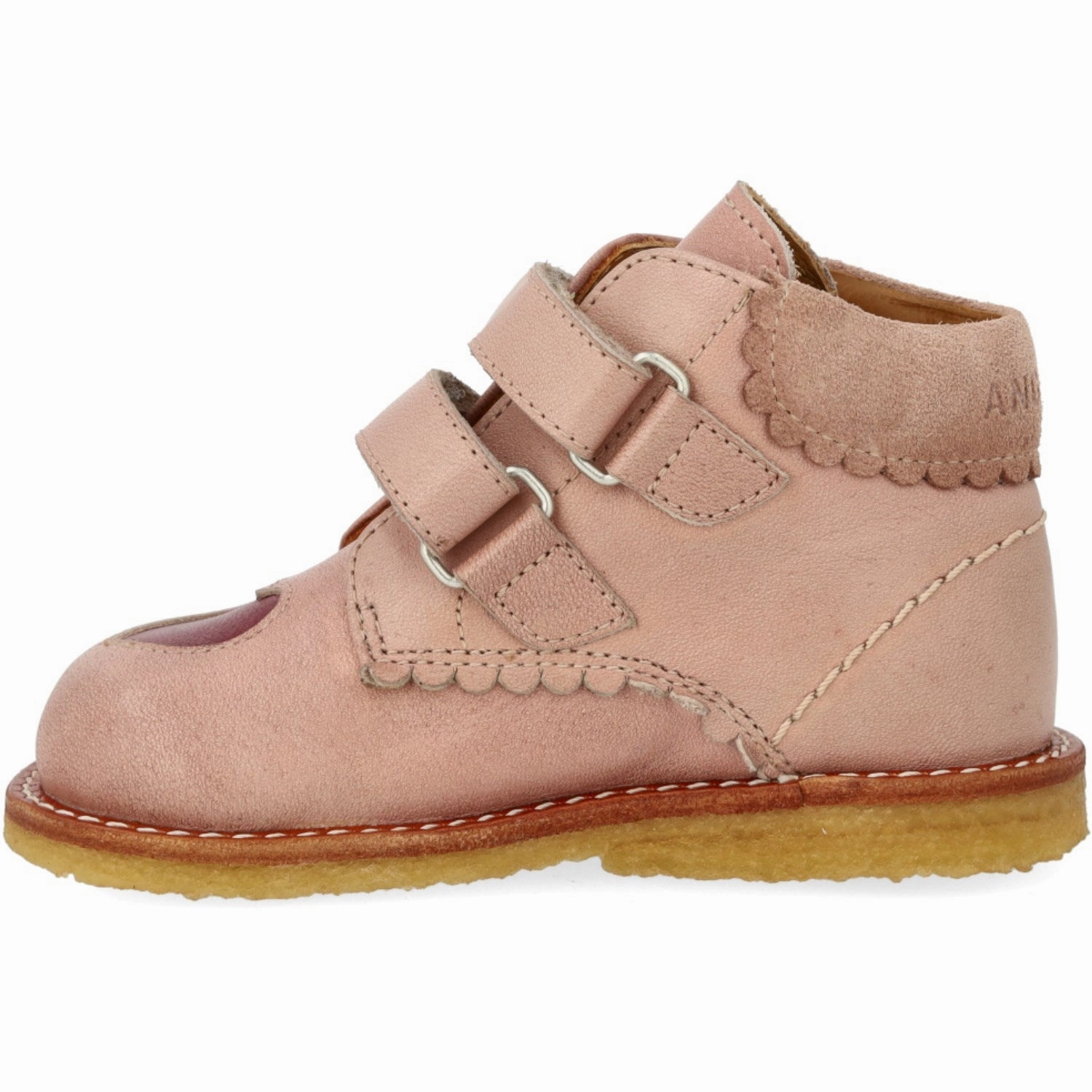 Angulus Rosebud/Berry Beginner Shoes Med Udstanset Kontrasthjerte Calm Layers