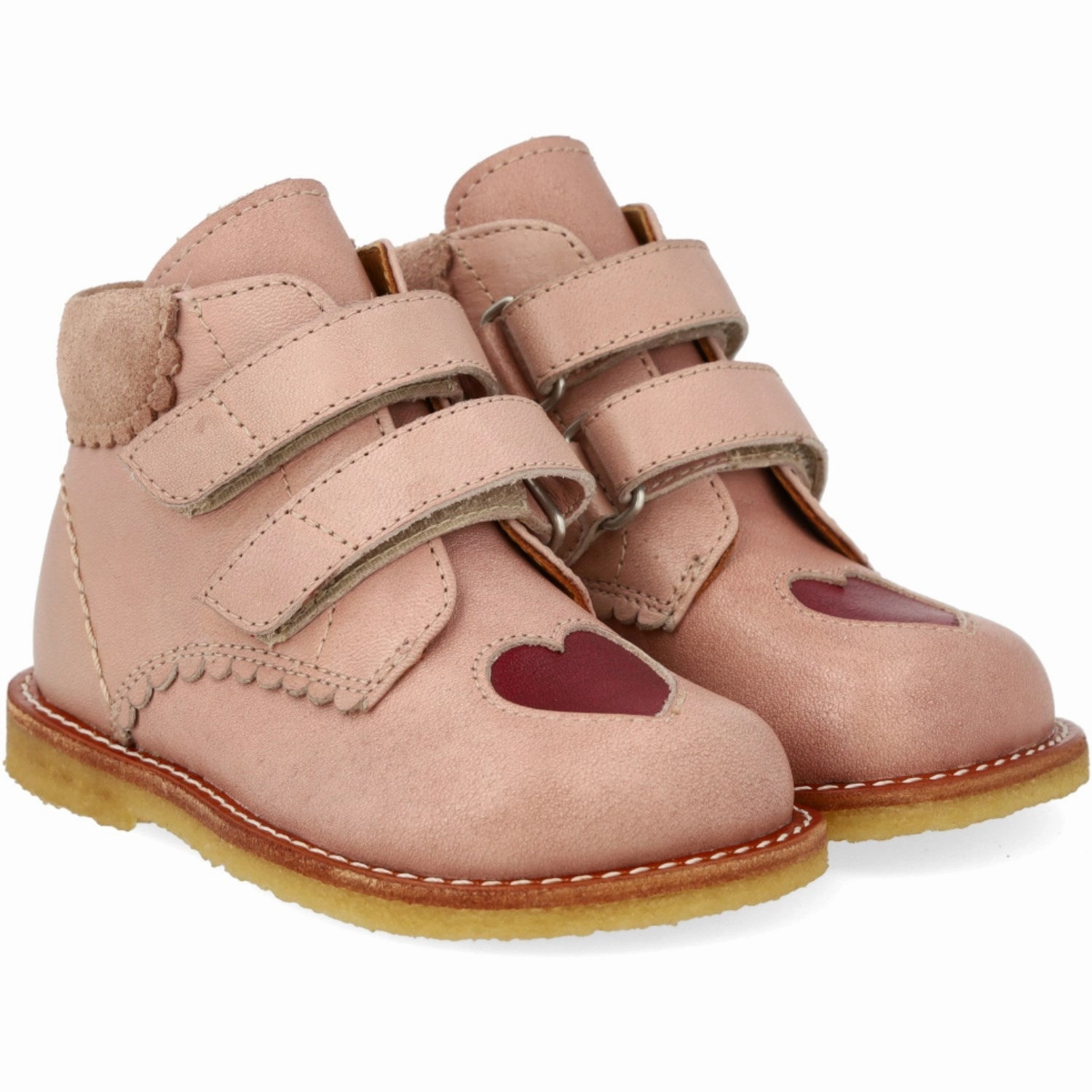 Angulus Rosebud/Berry Beginner Shoes Med Udstanset Kontrasthjerte Modern Build Quiet Design