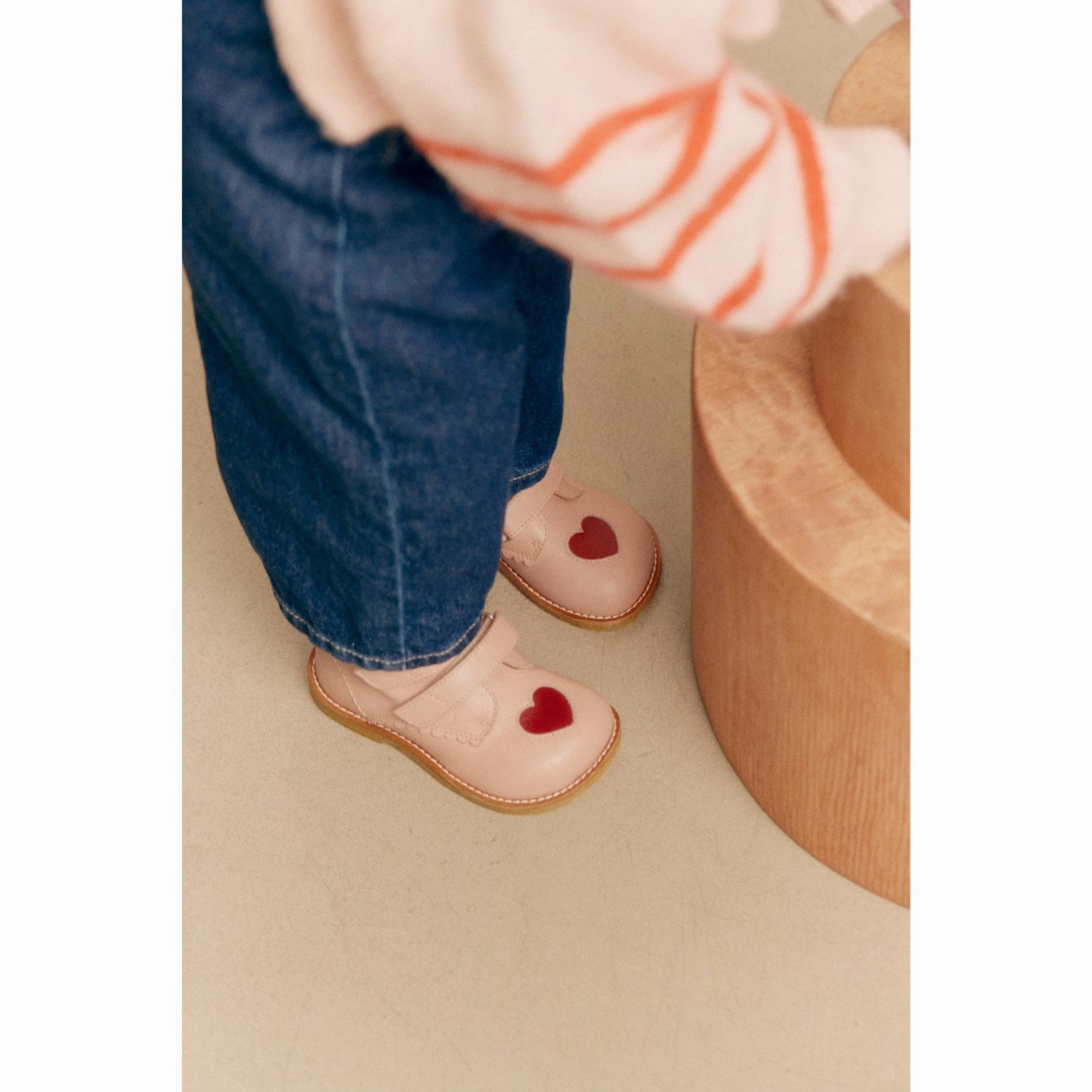 Angulus Rosebud/Berry Beginner Shoes Med Udstanset Kontrasthjerte Lifestyle Built Shift-Mode