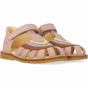 Calm Layers Adapt To Flow Angulus Rosebud/Clay/Lilac Colourblock Regnbuesandal Med Velcro