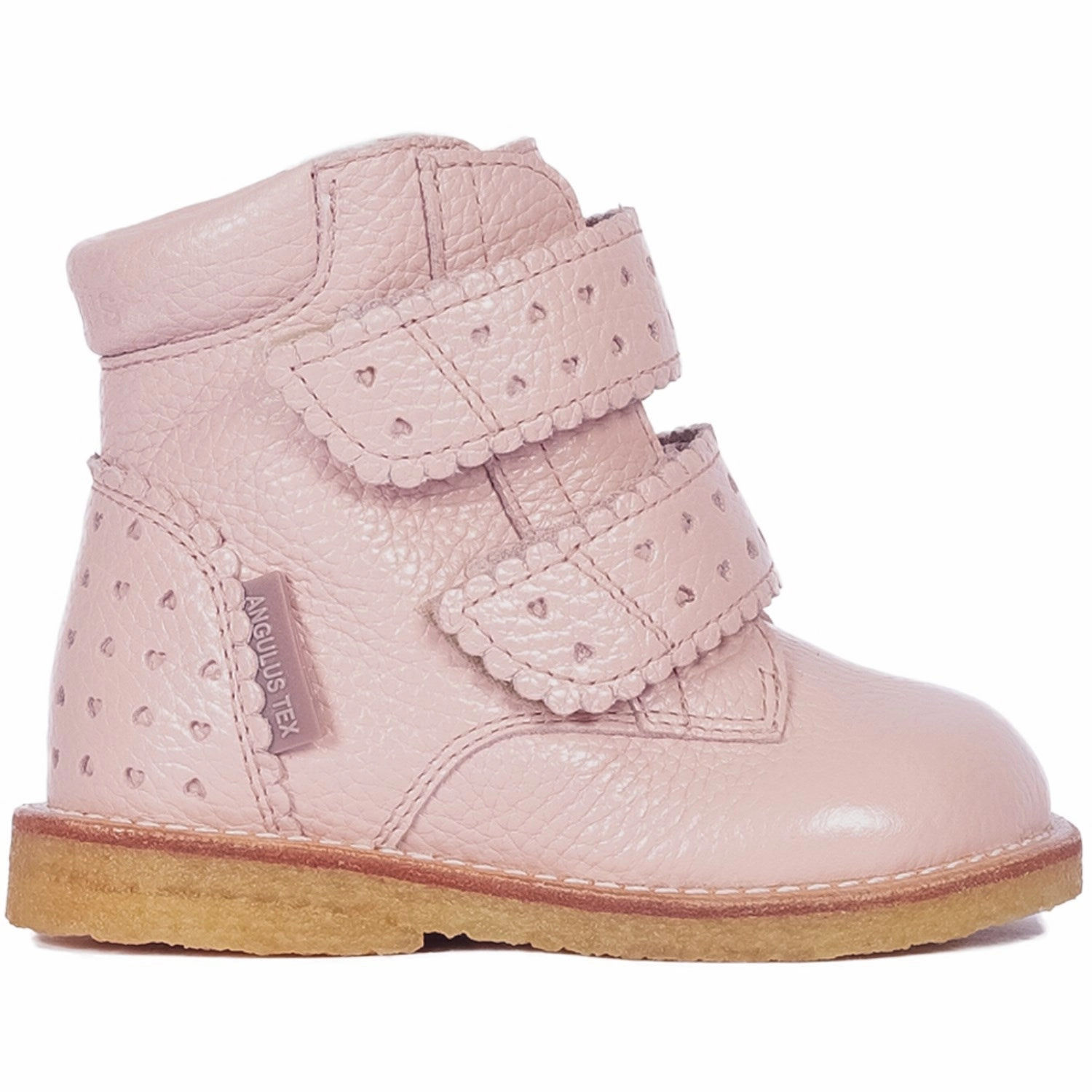 Forward-Looking Fit Precision-Made Angulus Rosebud Tex-Boot With Hearts And Velcro Closure