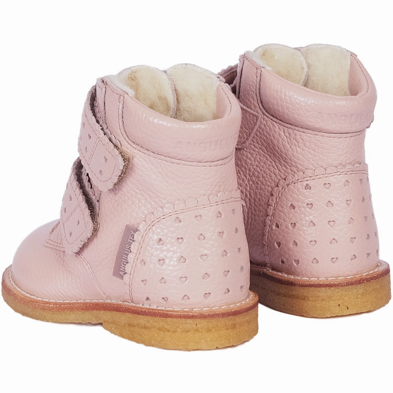 Angulus Rosebud Tex-Boot With Hearts And Velcro Closure Refined Edgewear Easy Motion
