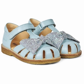 Angulus Sandal W. Bow And Velcro Mint/Mint Glitter Modern Rhythm Elevate Your Day