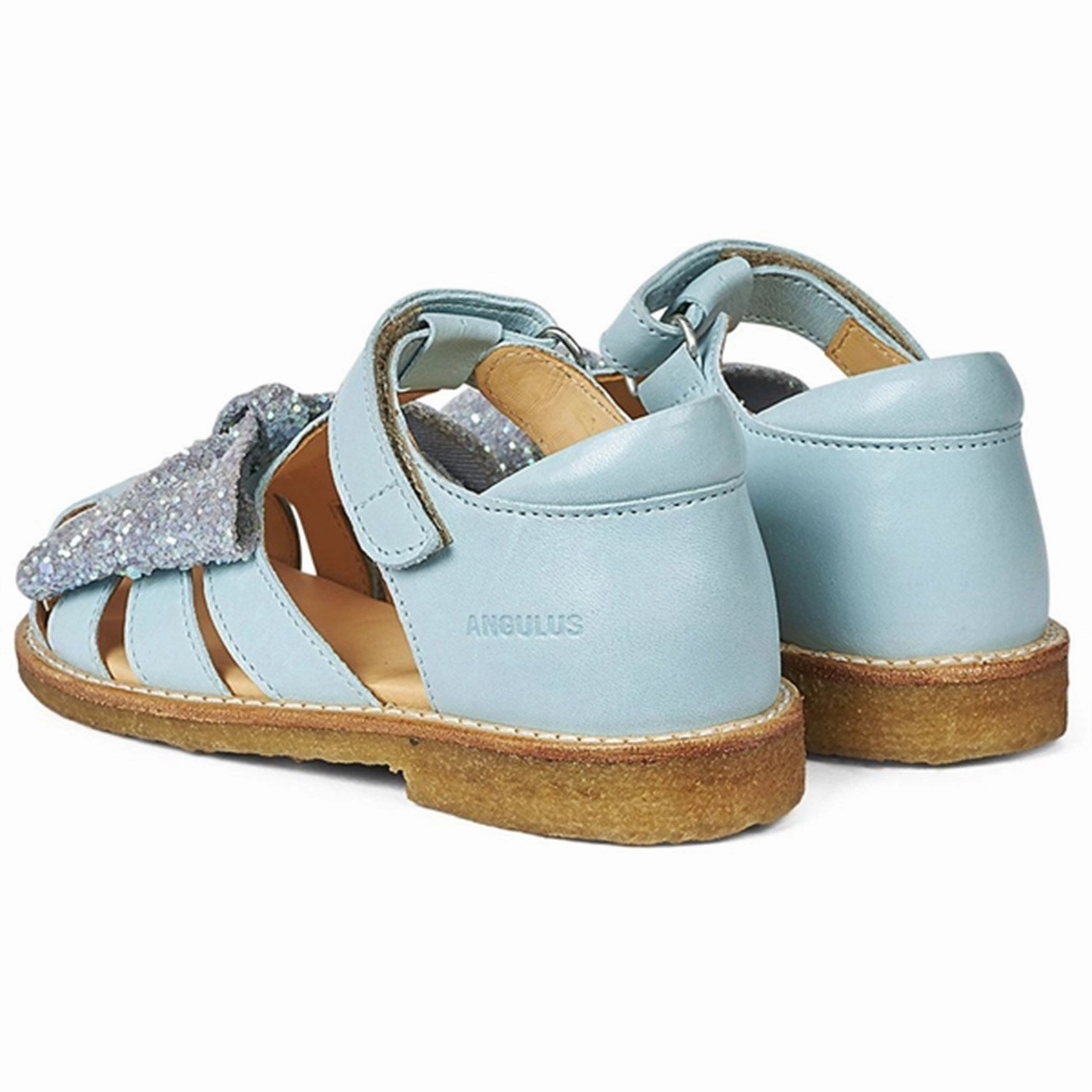 Dynamic Balance Streamlined Urban Angulus Sandal W. Bow And Velcro Mint/Mint Glitter
