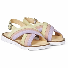 Angulus Sandal W. Open Toe And Buckle Lilac/Peach/Light Yellow Lifestyle Ahead