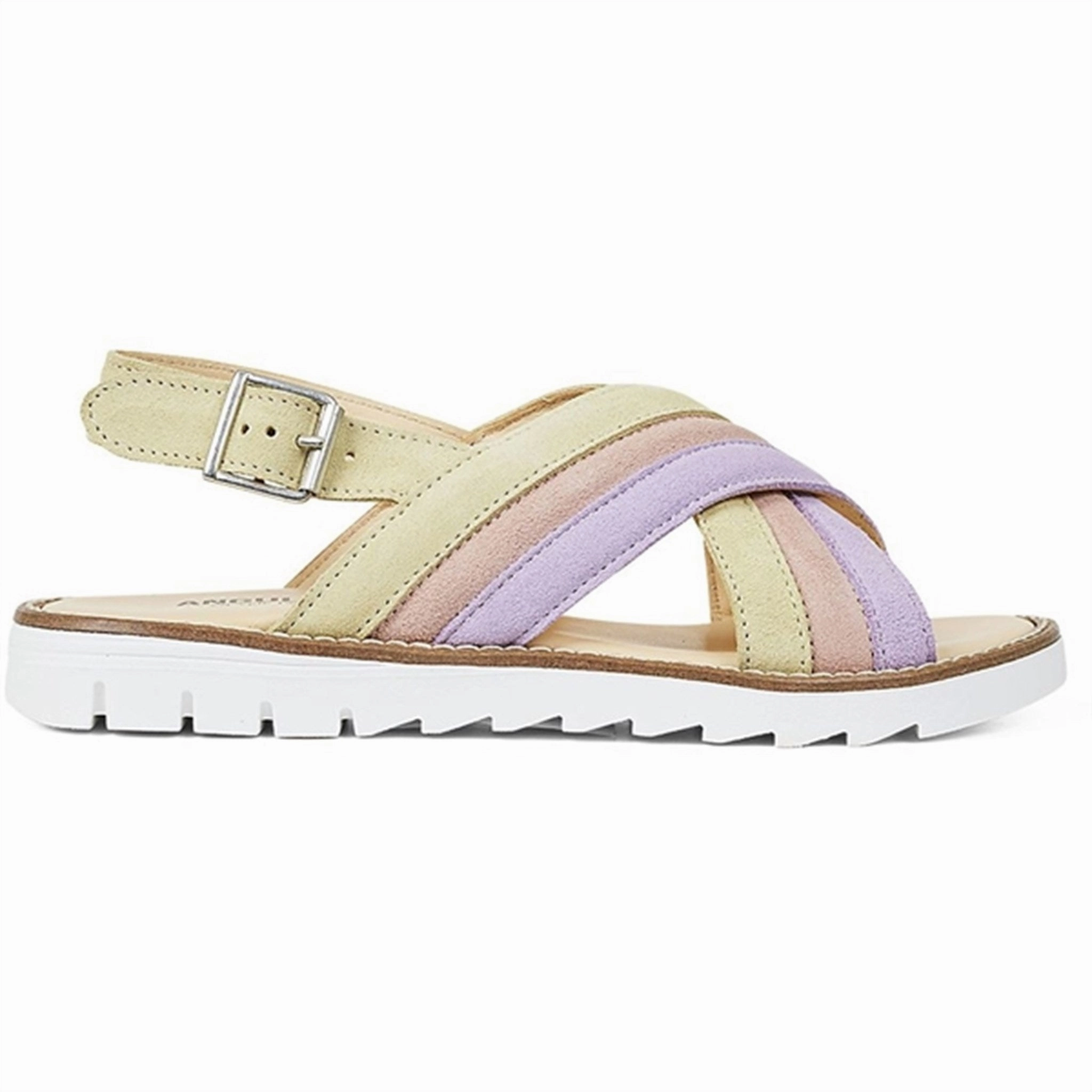 Fluid Design Essence Wear Angulus Sandal W. Open Toe And Buckle Lilac/Peach/Light Yellow