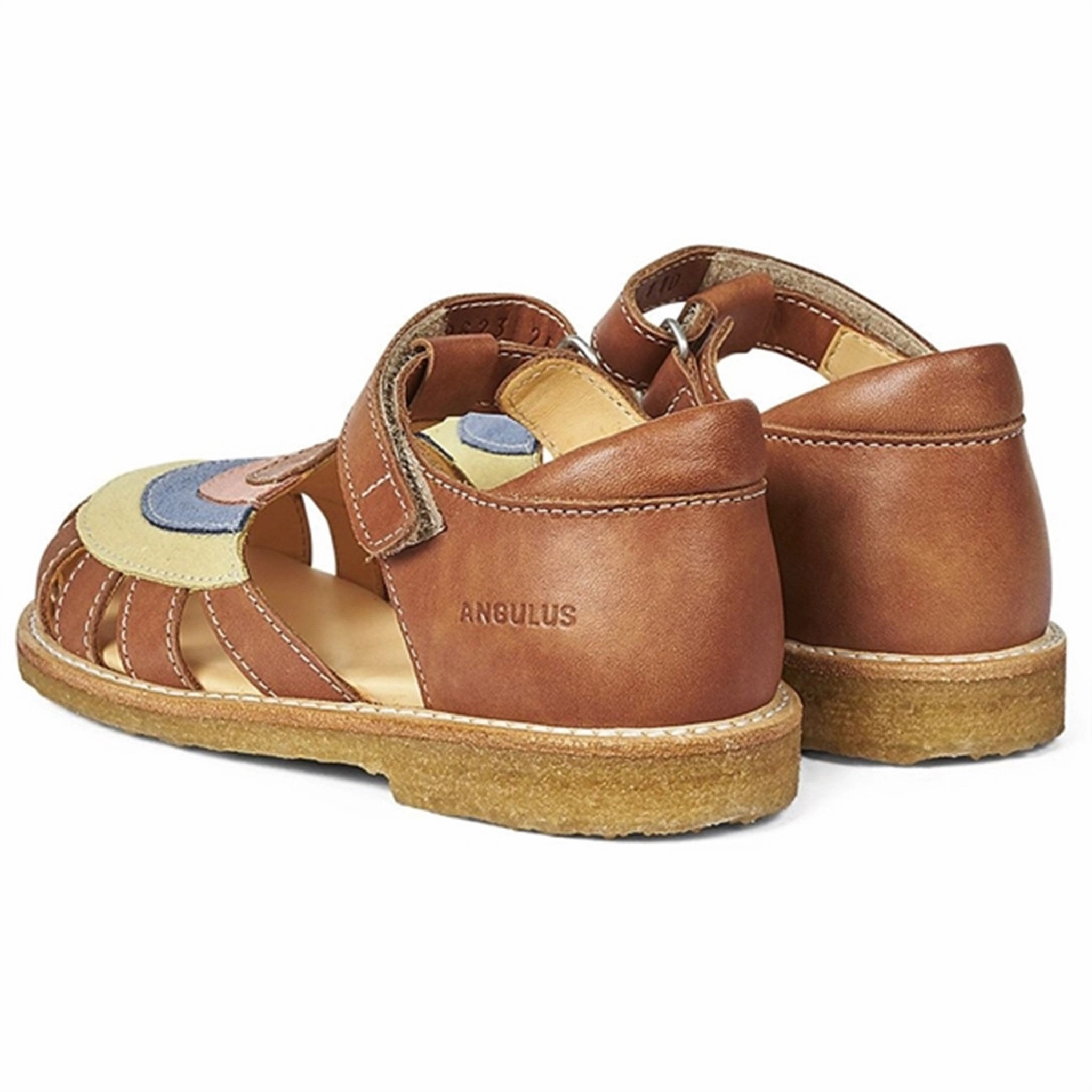 Authentic Motion Your Functional Form Angulus Sandal W. Rainbow And Velcro Cognac/Yellow/Blue/Peach