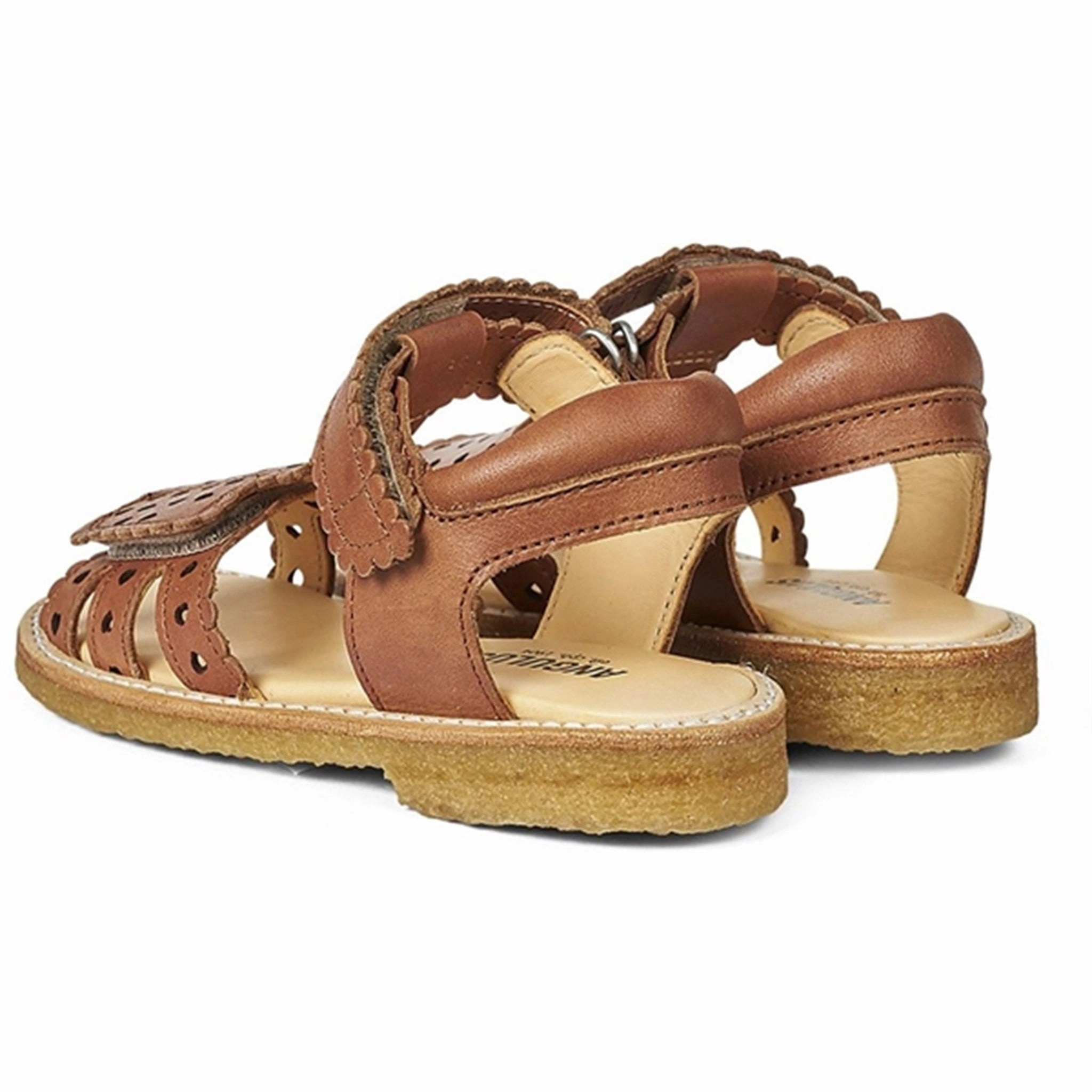 Movement Reimagined Built For Real Angulus Sandal W. Velcro And Hearts Tan