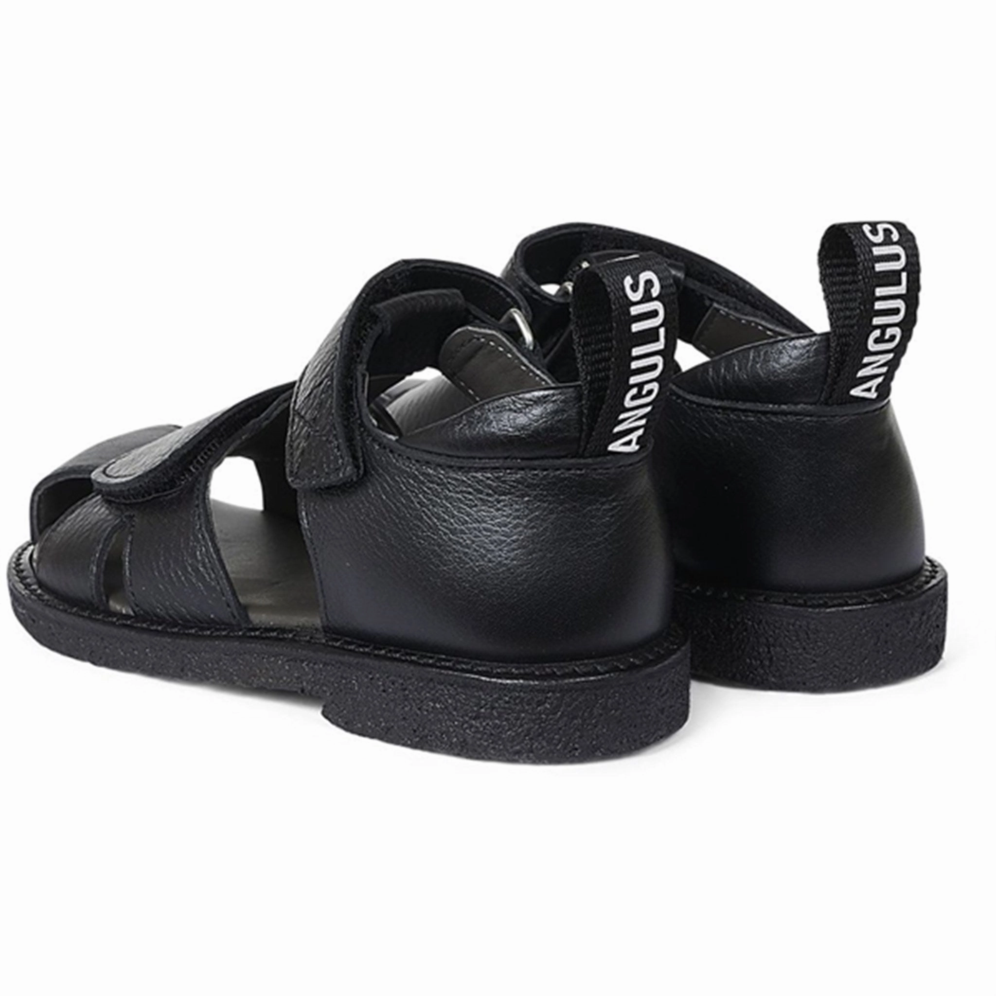 Angulus Sandal W. Velcro Black Wearable Clarity