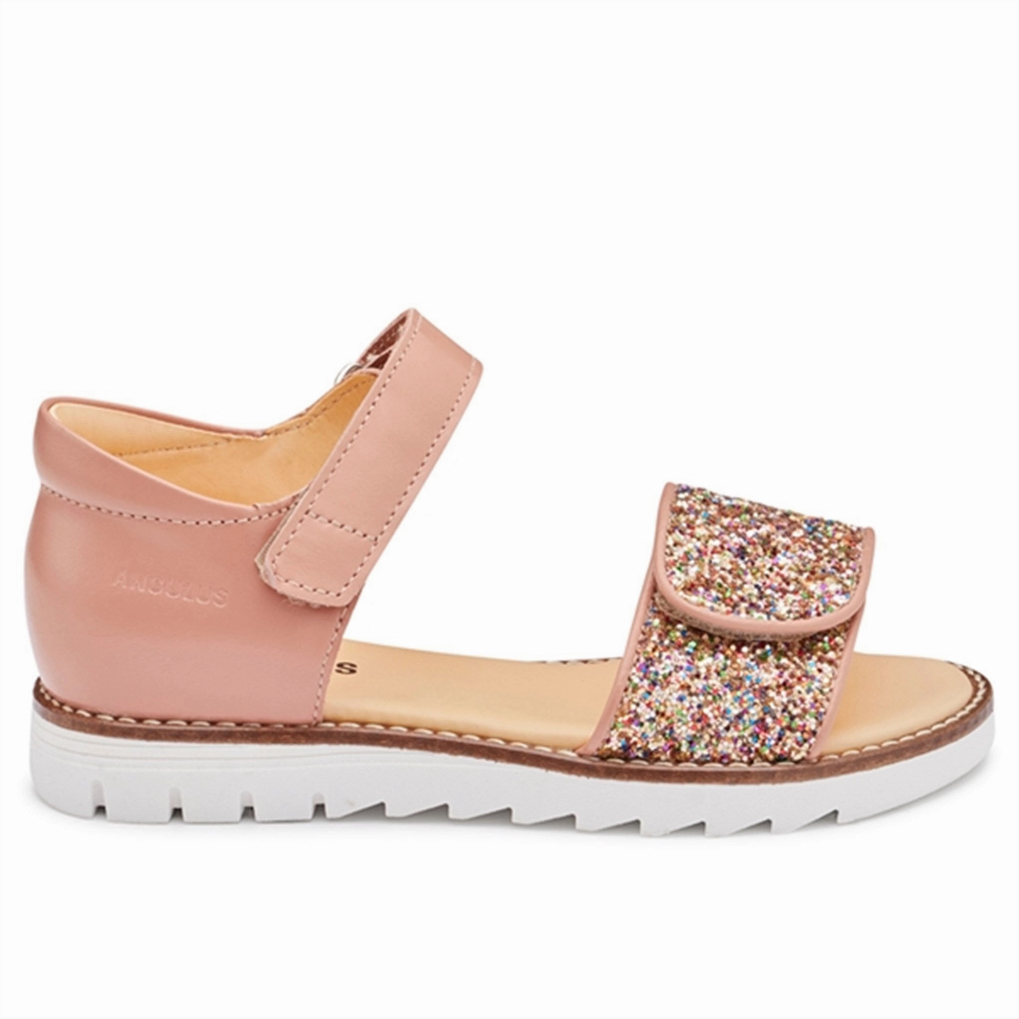 Clean Energy Light Motion Gear Angulus Sandal W. Velcro Dark Peach/Multi Glitter