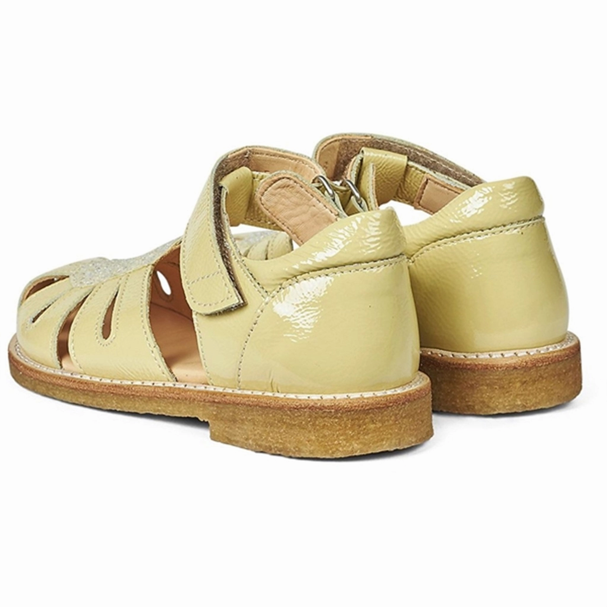 Angulus Sandal W. Velcro Light Yellow/Light Yellow Glitter Quiet Design Lifestyle Architecture