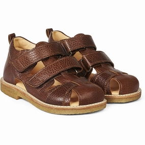 Angulus Sandal W. Velcro Medium Brown Made For Days Tailored Utility