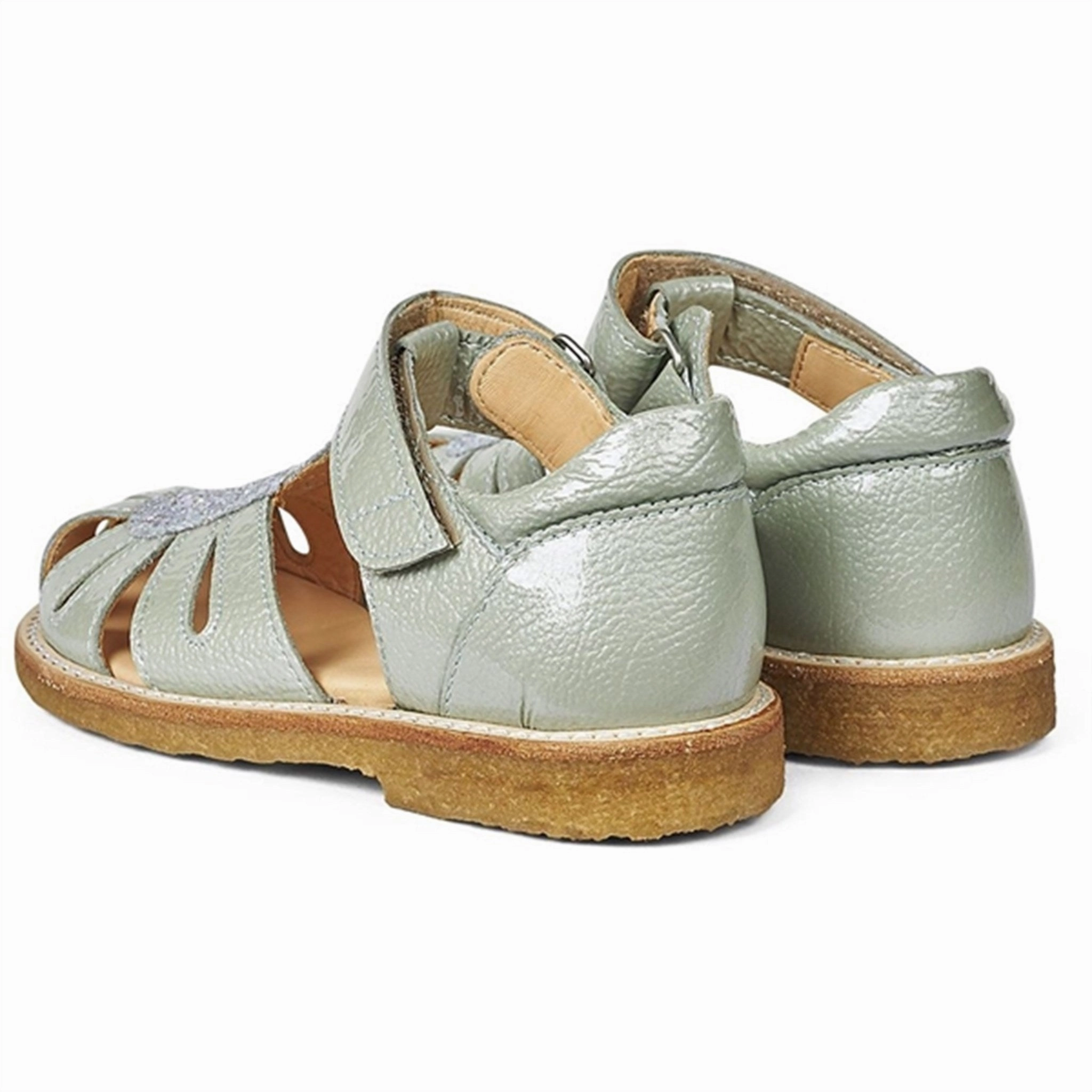 Shaped For Today Cool In Motion Angulus Sandal W. Velcro Mint/Mint Glitter