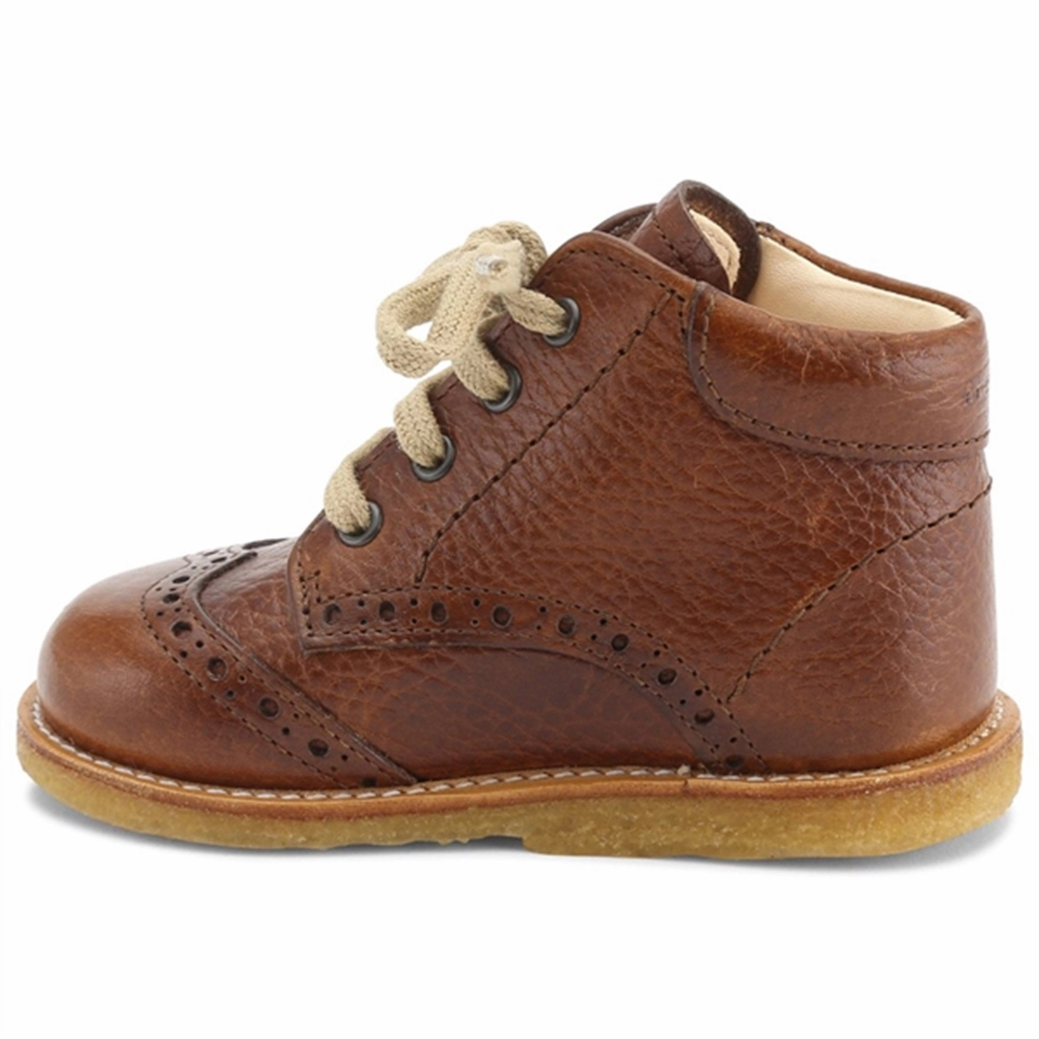 Flow In Motion Style That Adapts Angulus Shoe With Laces Cognac