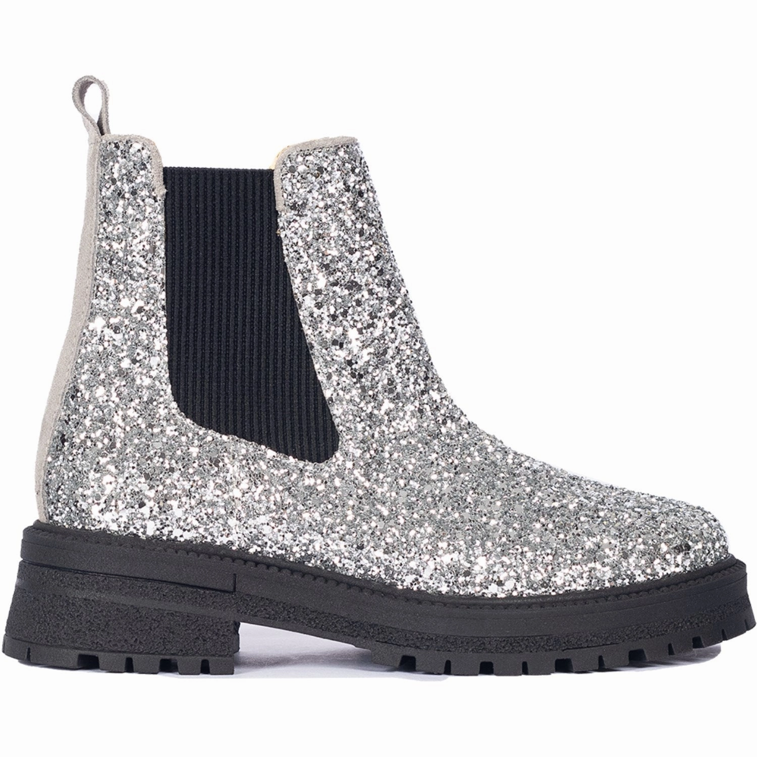 Essence Of Movement Progressive Tone Angulus Silver Glitter/Gray/Black Glitter Chelsea Boot P? Track?L