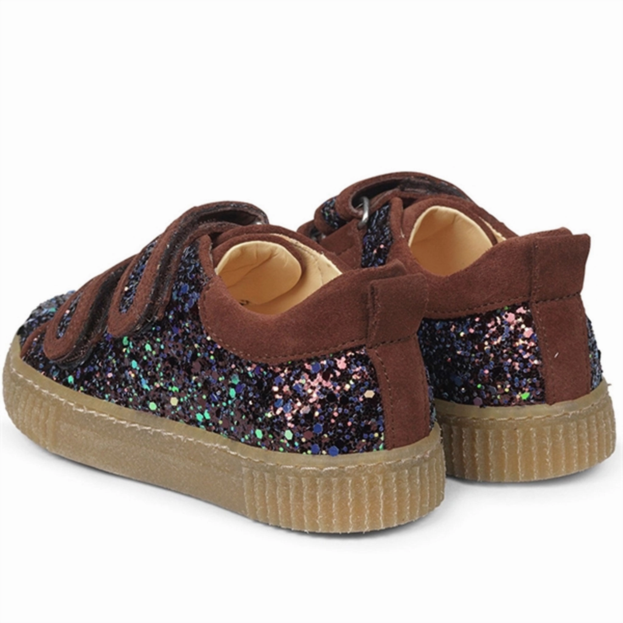 Mindful Wear Uncomplicated Fit Angulus Sneakers W Velcro Plum Glitter/Bark