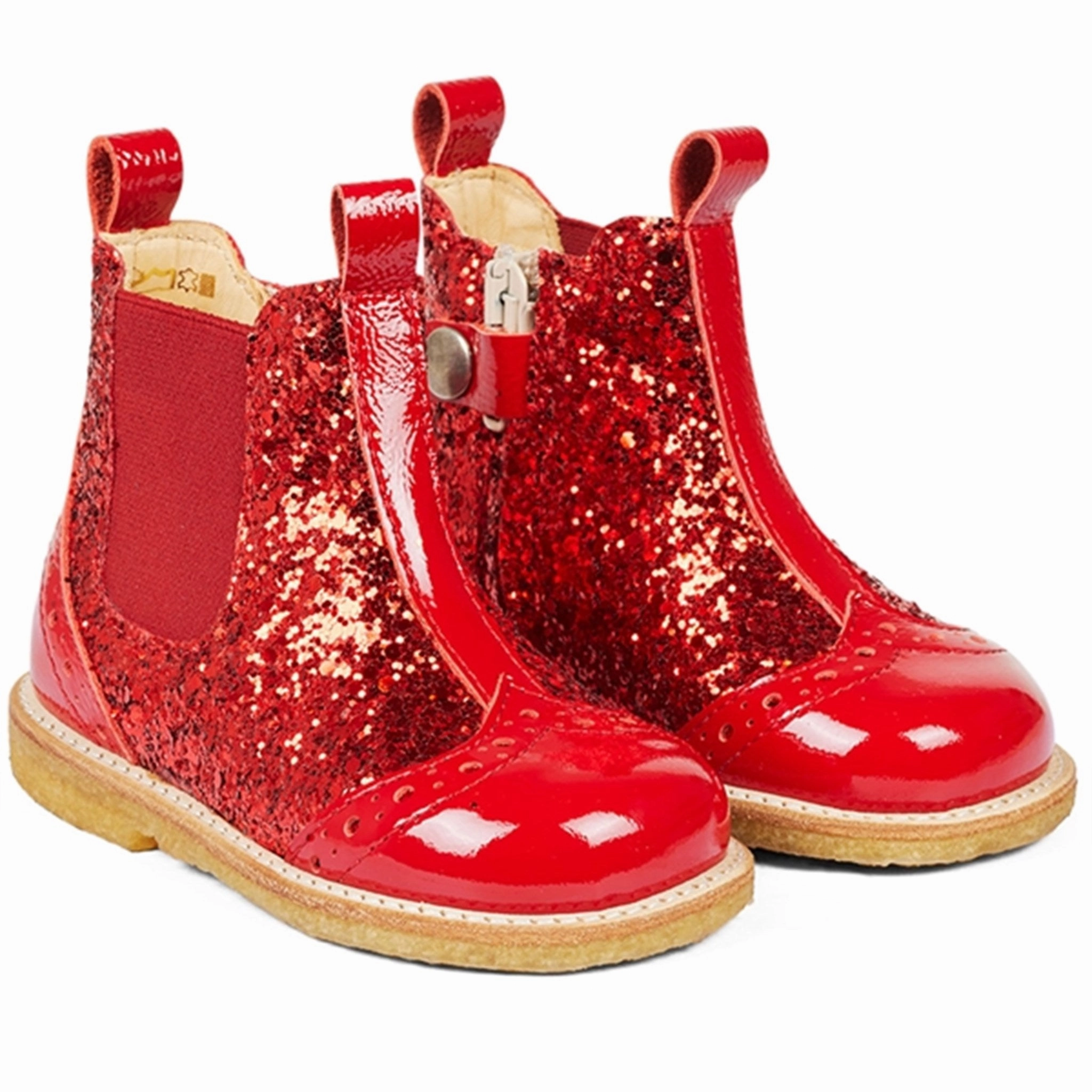 Curated City Angulus Starter Chelsea Boots With Zipper Red/Red/Red Elastic